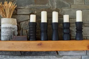 Tall Yakisugi Candle Holders