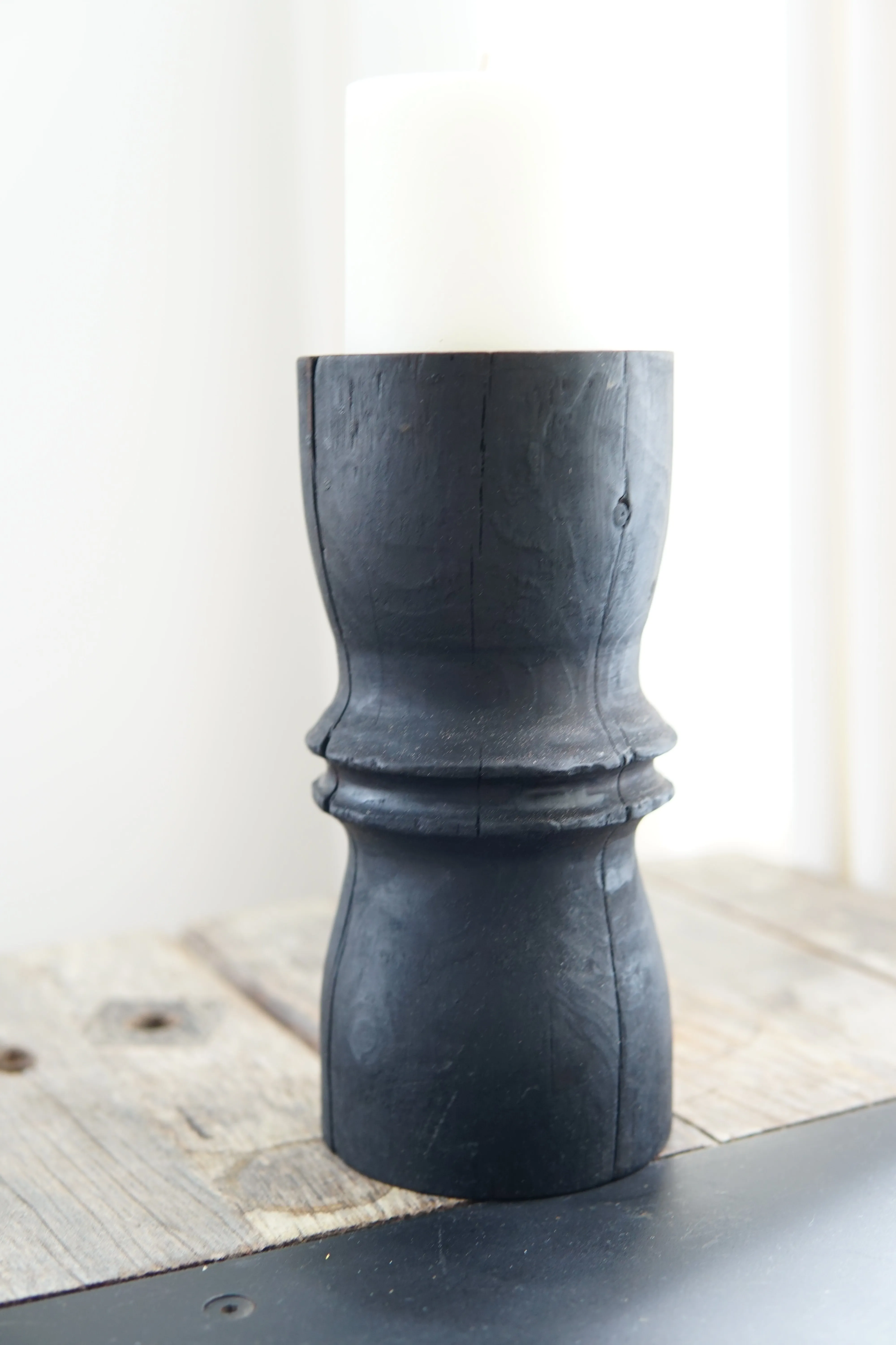 Tall Yakisugi Candle Holders