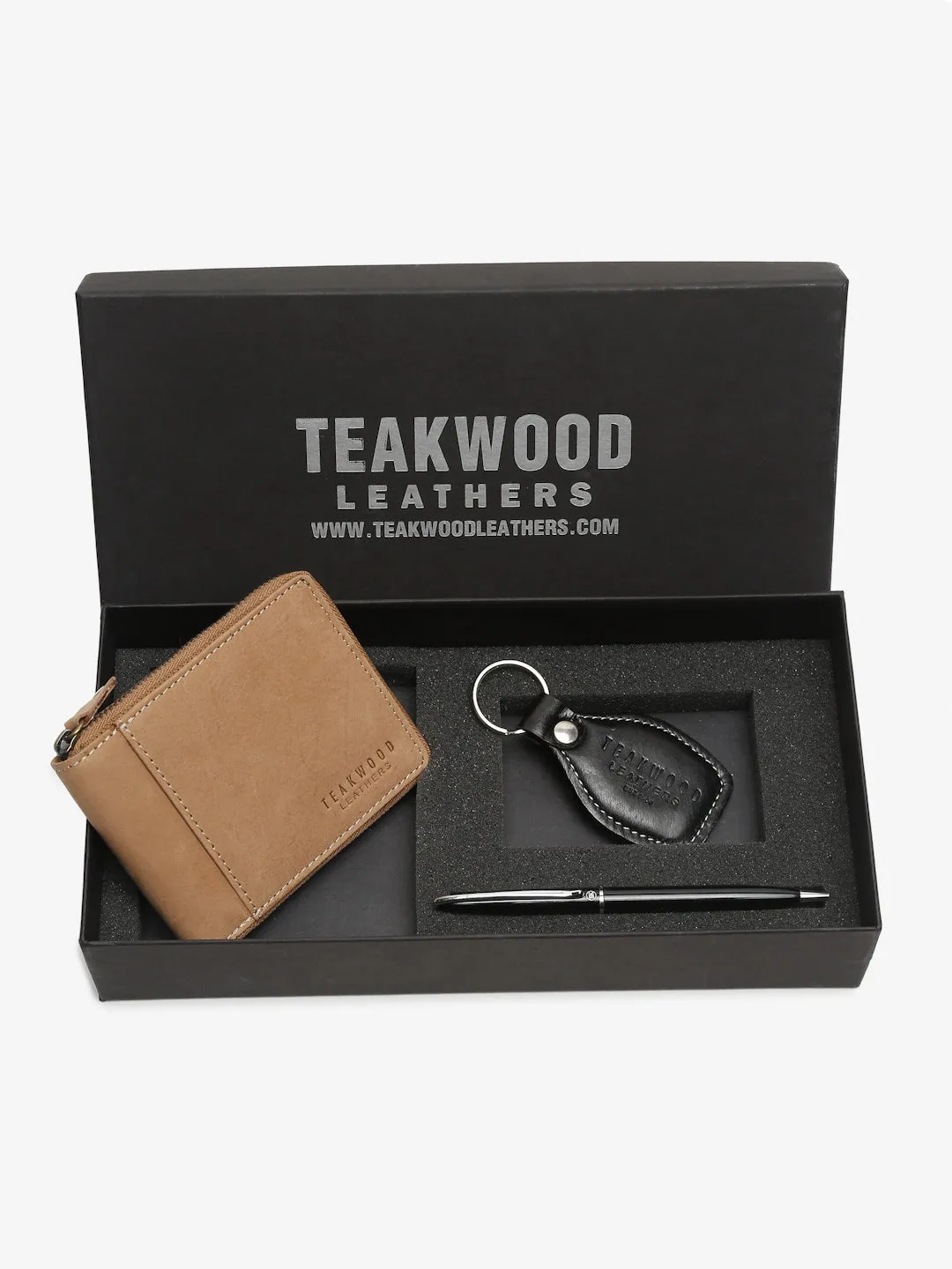 Teakwood Genuine Leather Accessory Gift Set