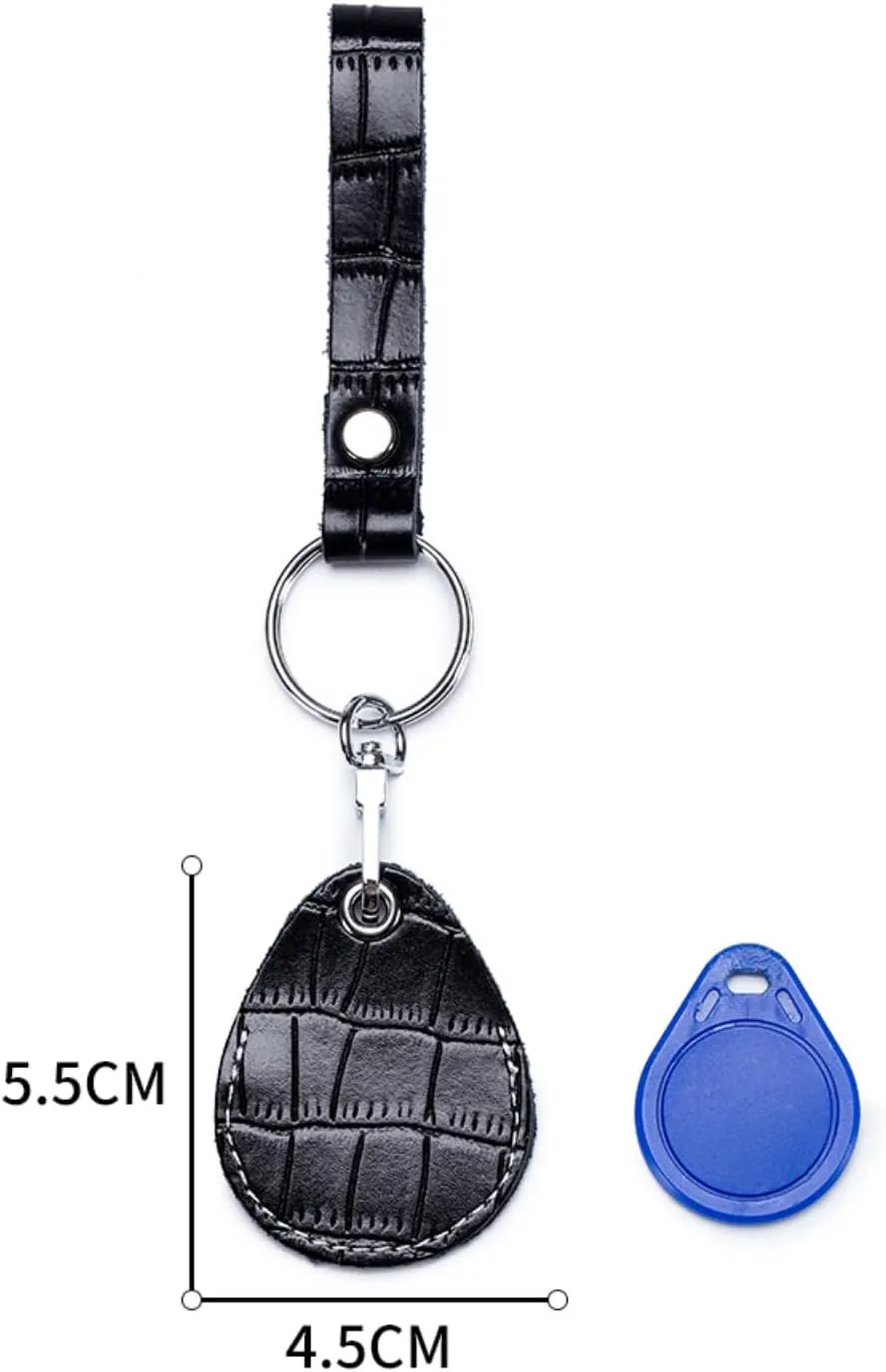 Temvue Access Card Holder RFID Key Fob Bag Leather Airtag Holder Keychain NFC Smart Key Tag Card RFID Pod