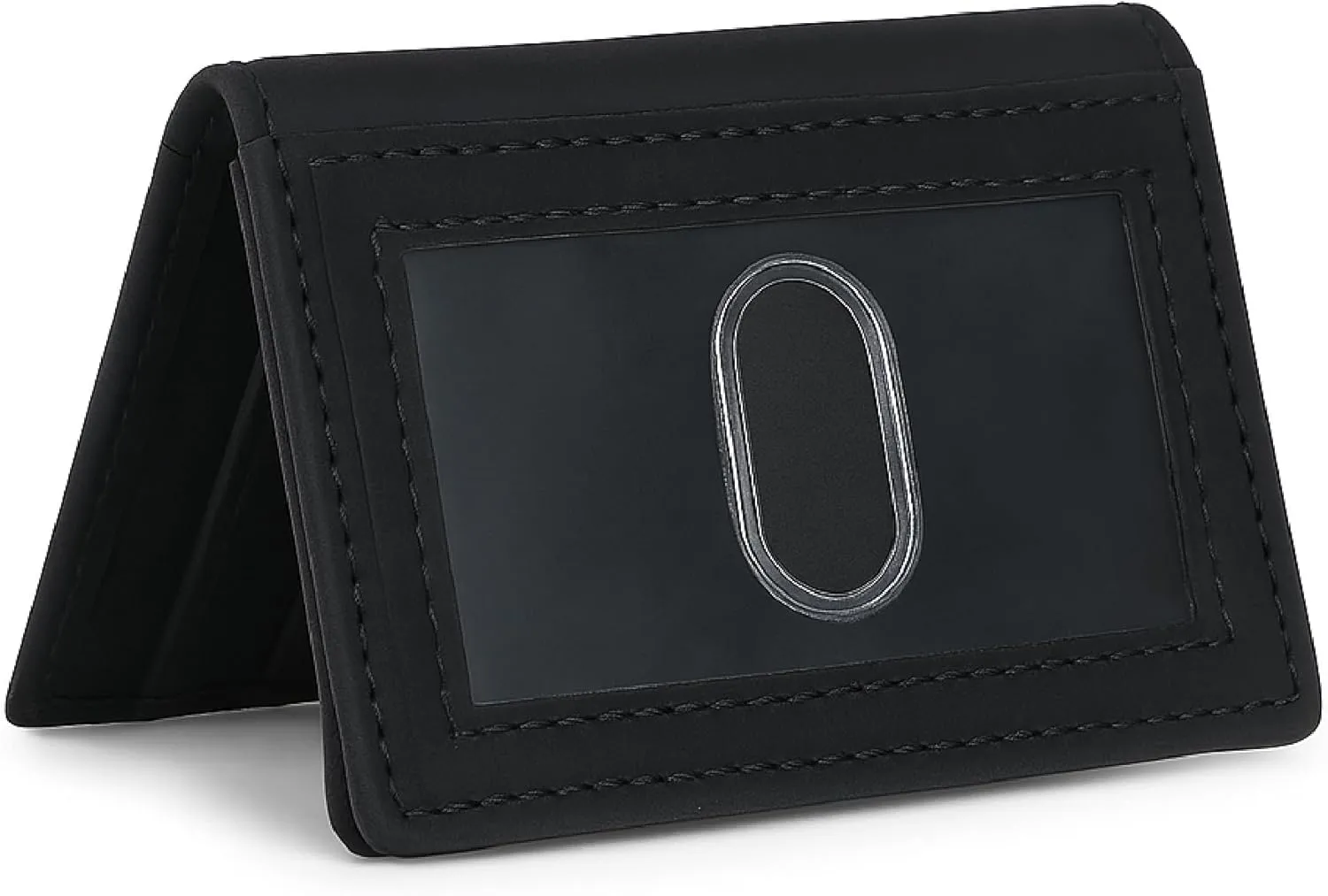 The Antiq Premium Leather Card Wallet, RFID Blocking Expandable Business Card Case, Bifold Card Holder for Men and Women, Men's Purse, Wallet for Men (Business Card Wallet, Black)