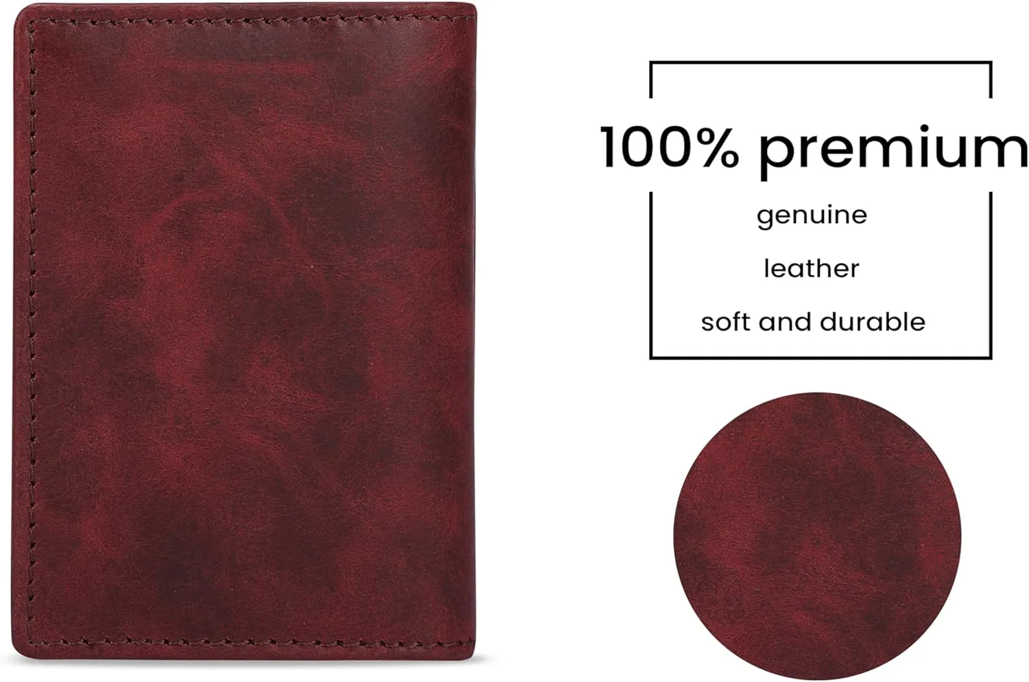 The Antiq Premium Leather Card Wallet, RFID Blocking Expandable Business Card Case, Bifold Card Holder for Men and Women, Men's Purse, Wallet for Men (Business Card Wallet, Red)