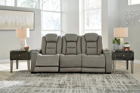 The Man-Den Gray Power Reclining Sofa