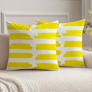 Throw Pillow Covers Soft Velvet Decorative Set of 2 School Highlighter Brush Lines Marker Strokes Isolated Pen Graphic Texture Abstract Ink Fashion Pillow Cases Home Decor for Couch Sofa 20x20 Inch