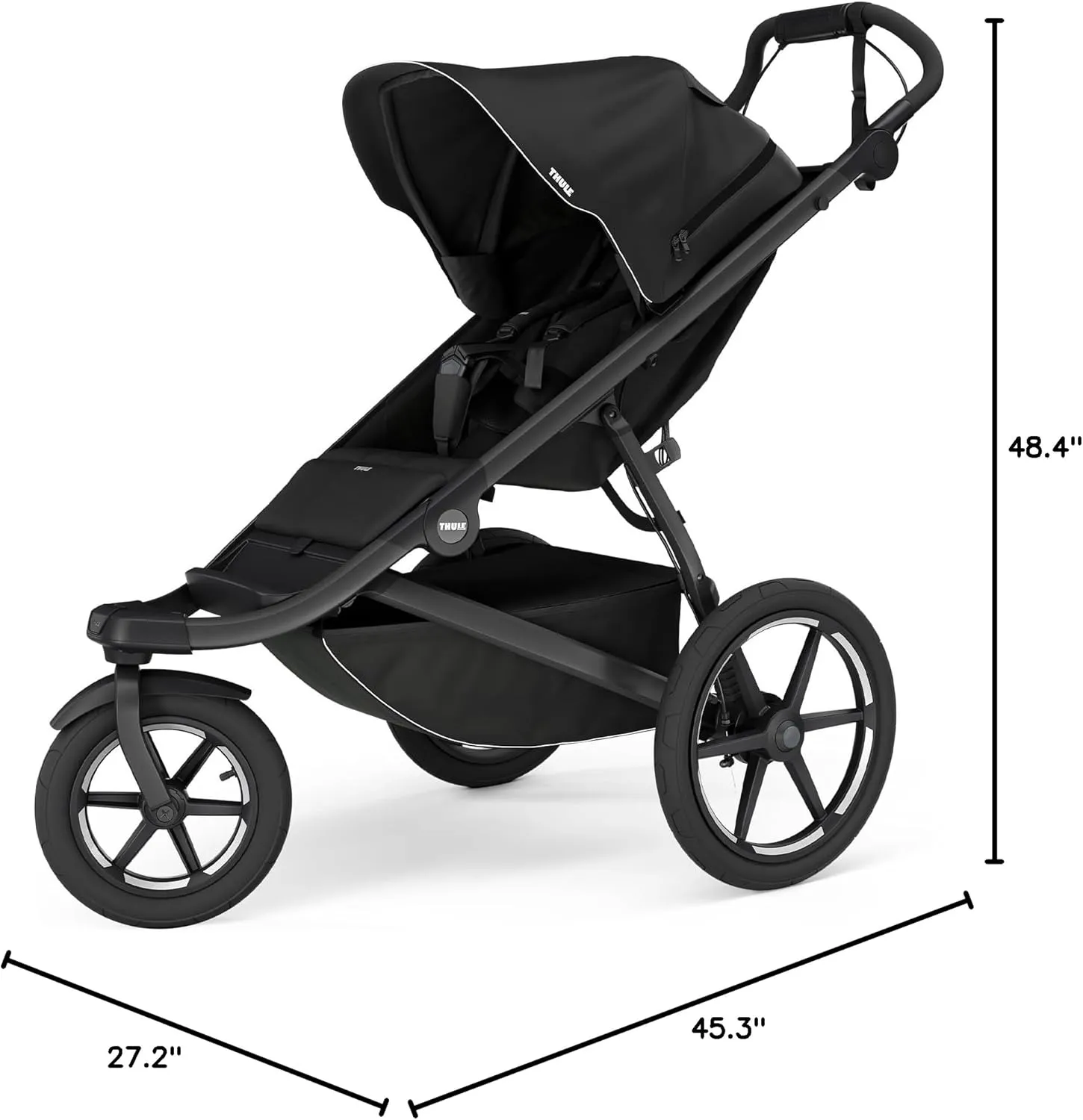 Thule Urban Glide 3 Single Child All-Terrain Stroller, Full-Suspension System, Air-Filled Tires, Upright seat with Adjustable Recline and Built-in legrest