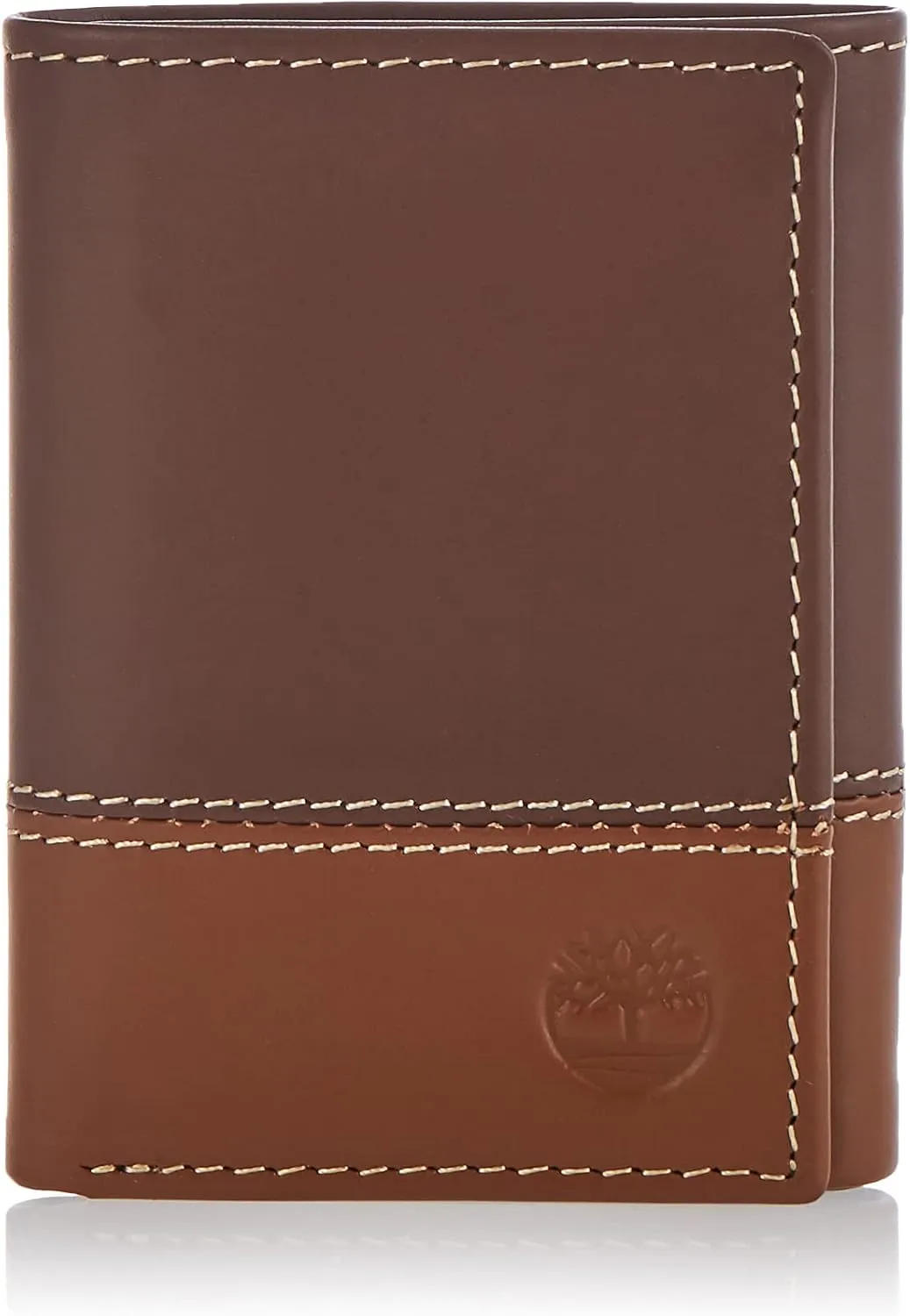 Timberland Men's Leather Trifold Wallet With Id Window, Brown/Tan, One Size