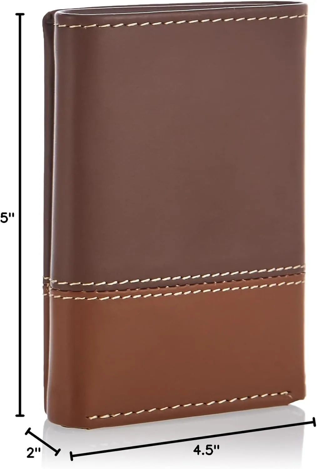 Timberland Men's Leather Trifold Wallet With Id Window, Brown/Tan, One Size
