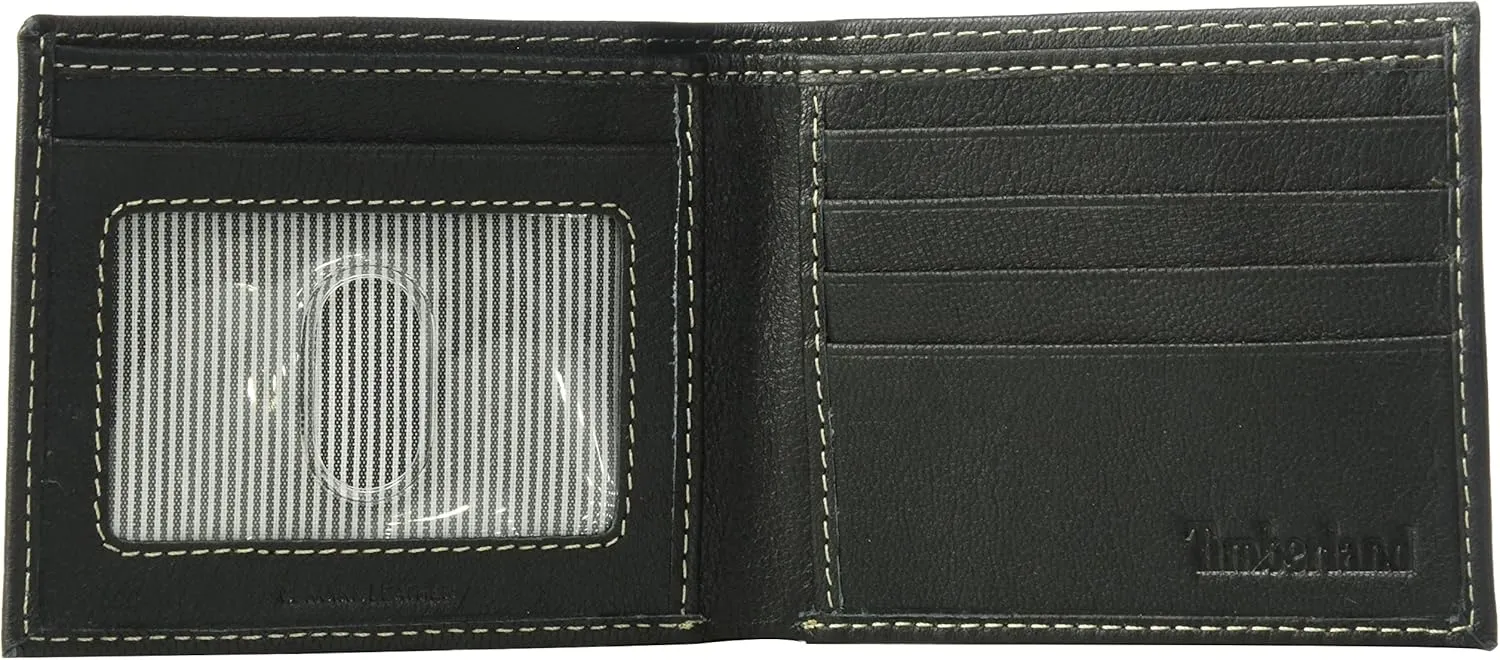 Timberland Men's Leather Wallet and Carabiner Gift Set, black, One Size