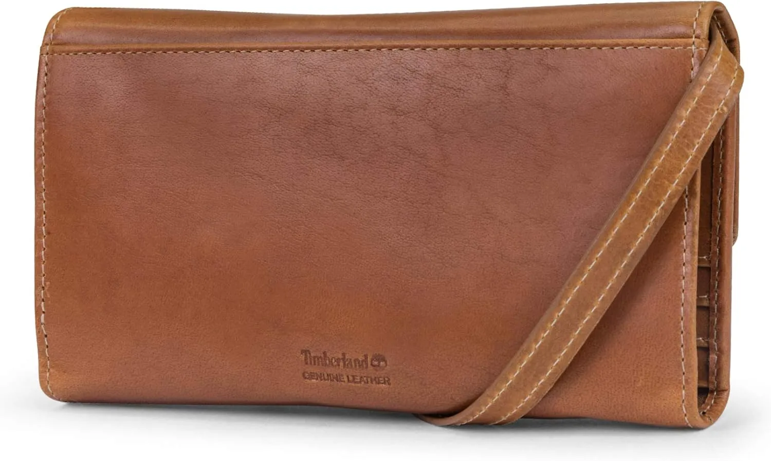 Timberland Women's Rfid Leather Crossbody Wallet Phone Bag With Detachable Crossbody Strap, Cognac (Buff Apache), One Size