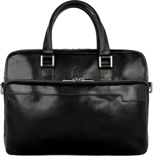 Time Resistance Leather Briefcase - Italian Handmade Leather Laptop Bag - Briefcase for Men and Women - Computer Bag