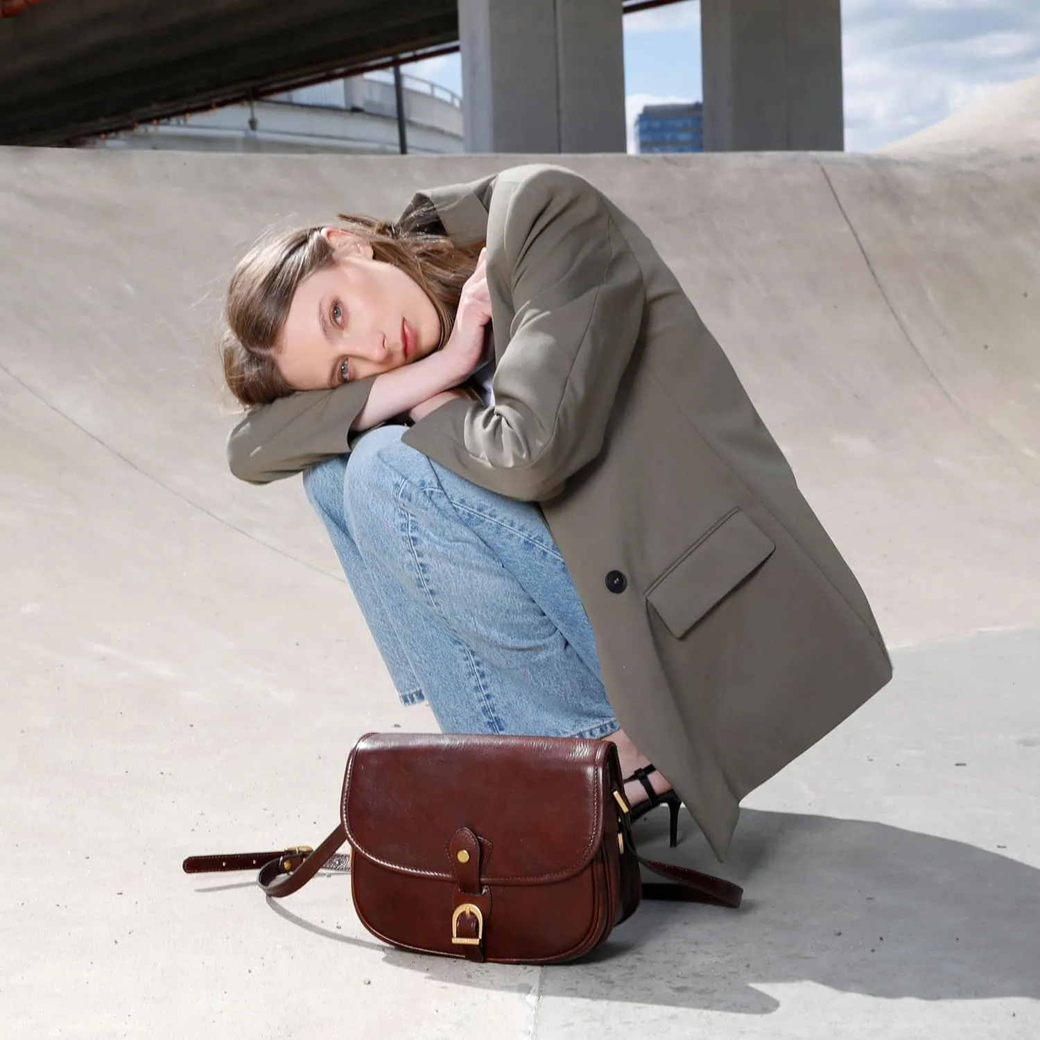 Time Resistance Leather Cross Body Bag for Women - Handbag, Shoulder, Messenger, Purse