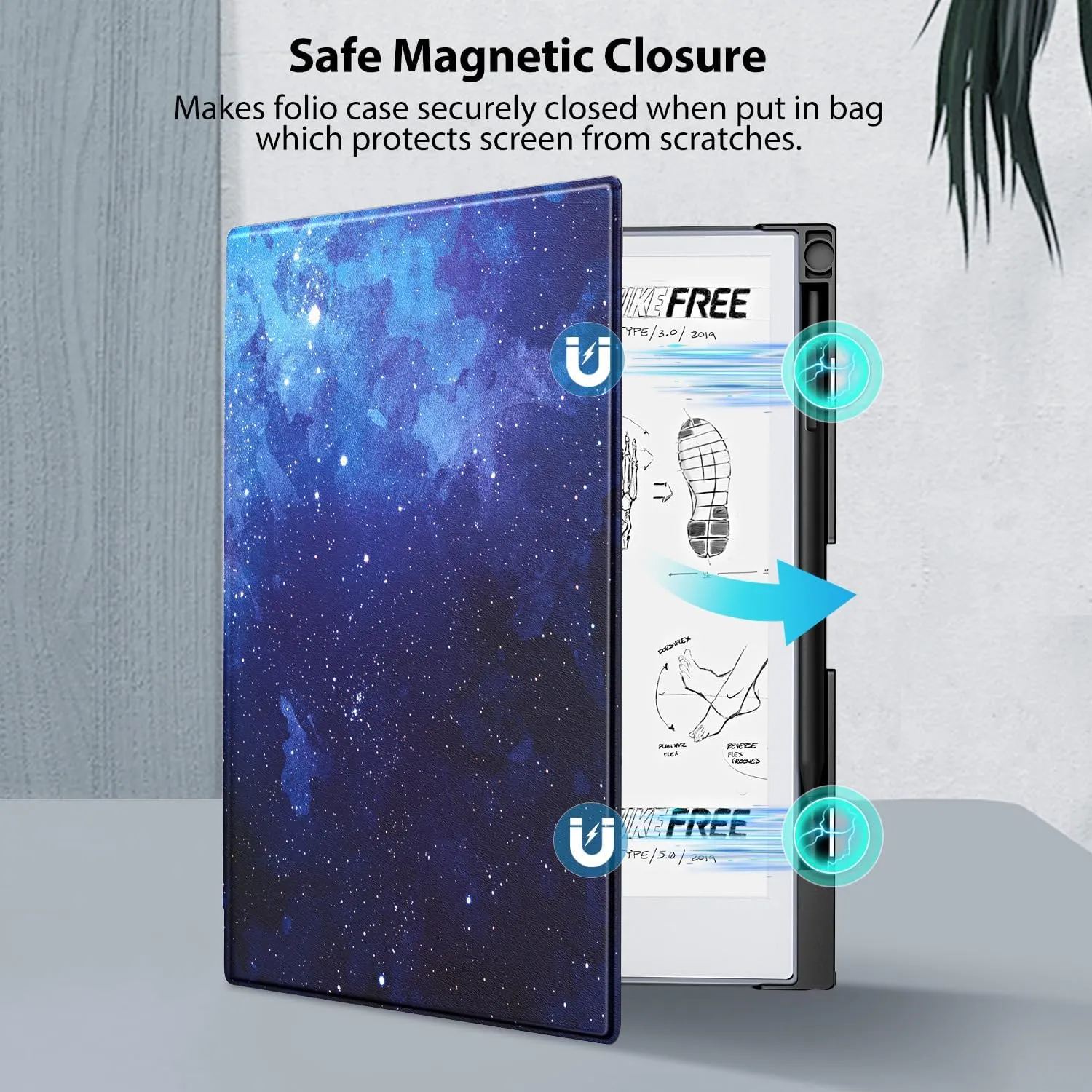 TiMOVO Case Compatible for Remarkable 2 Tablet, Slim Lightweight Stand Hard Back Shell Protective Cover with Pen Holder Compatible with Remarkable 2 Paper Tablet 10.3" 2020 Released, Blue Starry Sky