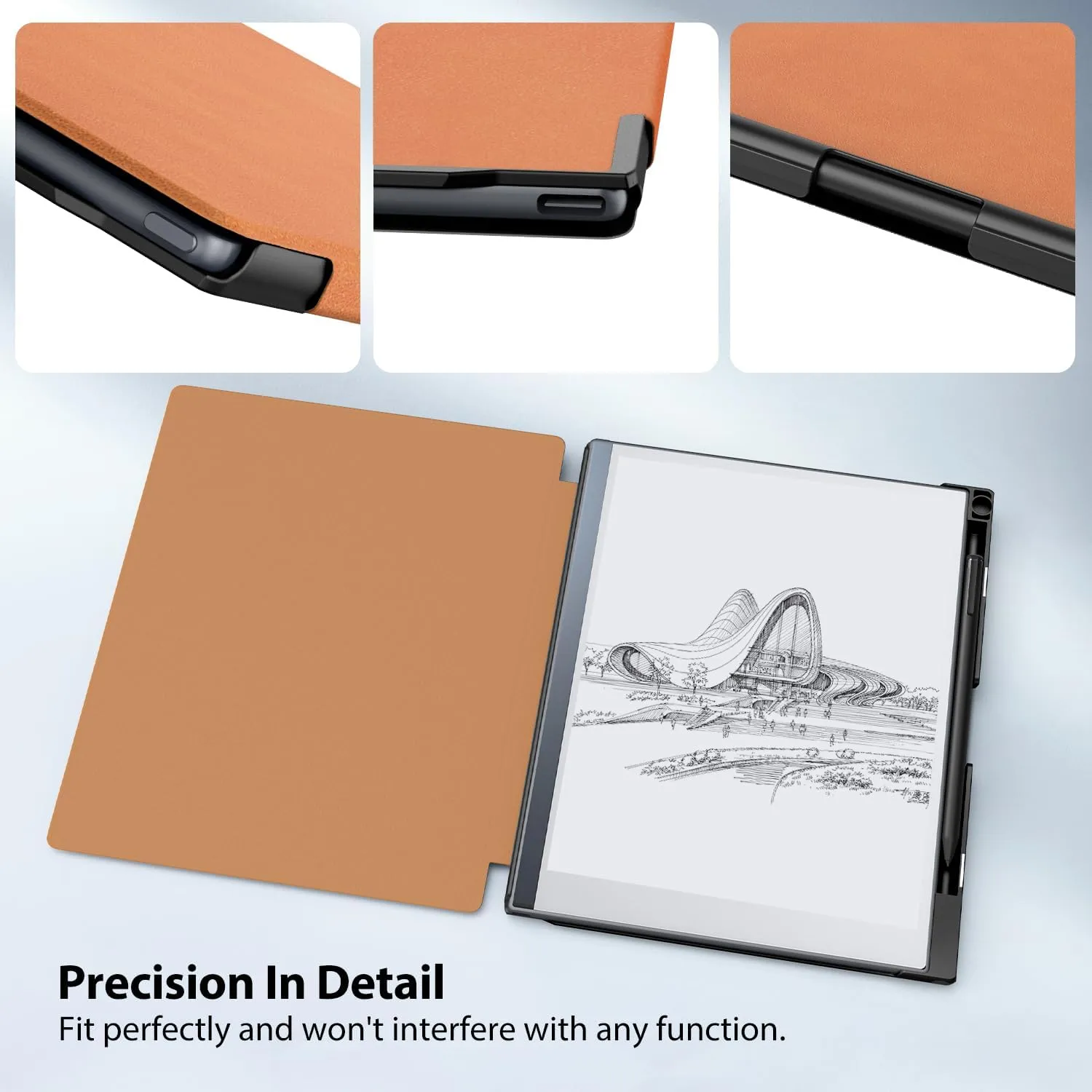 TiMOVO Case Compatible for Remarkable 2 Tablet, Slim Lightweight Stand Hard Back Shell Protective Cover with Pen Holder Compatible with Remarkable 2 Paper Tablet 10.3" 2020 Released, Brown