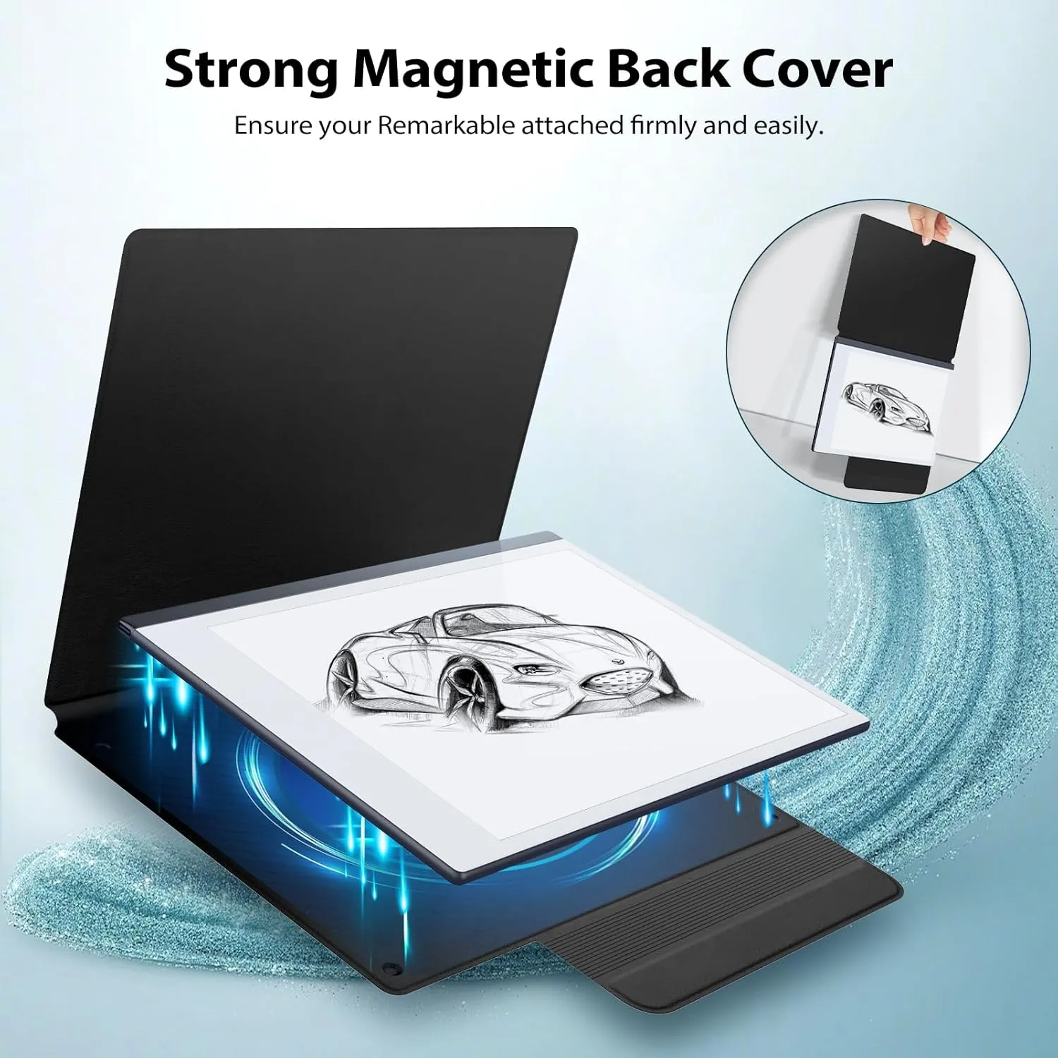 TiMOVO Case Compatible for Remarkable 2, Ultra-Thin Magnetic Case with Built-in Pen Holder, Lightweight Book Folio Cover Compatible with Remarkable 2 Paper Tablet 10.3" 2020 Released, Black