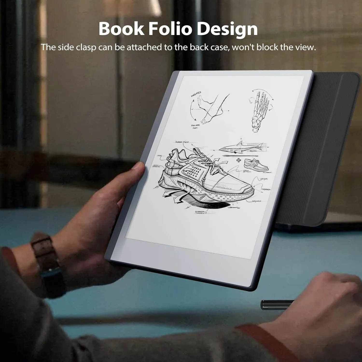 TiMOVO Case Compatible for Remarkable 2, Ultra-Thin Magnetic Case with Built-in Pen Holder, Lightweight Book Folio Cover Compatible with Remarkable 2 Paper Tablet 10.3" 2020 Released, Black