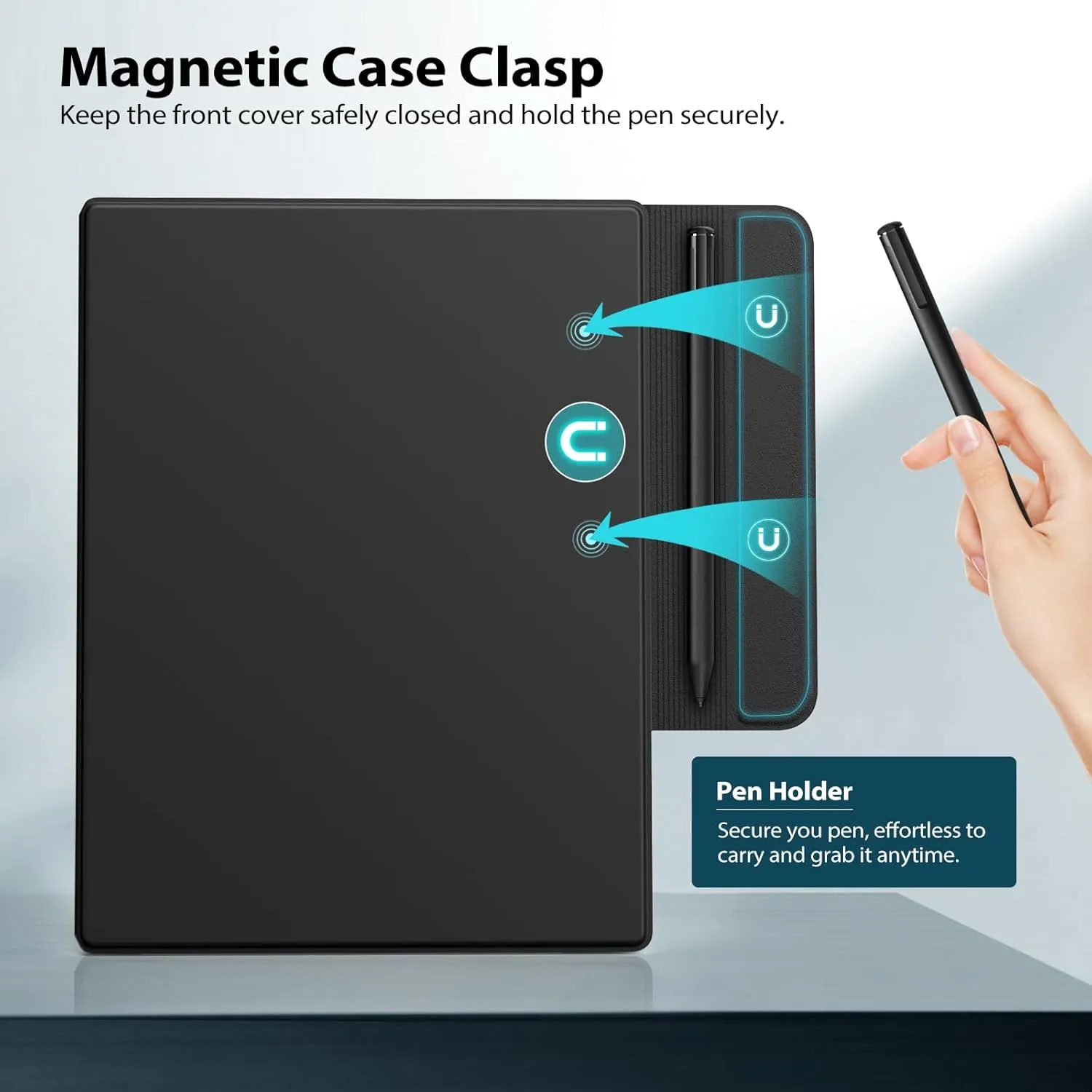 TiMOVO Case Compatible for Remarkable 2, Ultra-Thin Magnetic Case with Built-in Pen Holder, Lightweight Book Folio Cover Compatible with Remarkable 2 Paper Tablet 10.3" 2020 Released, Black