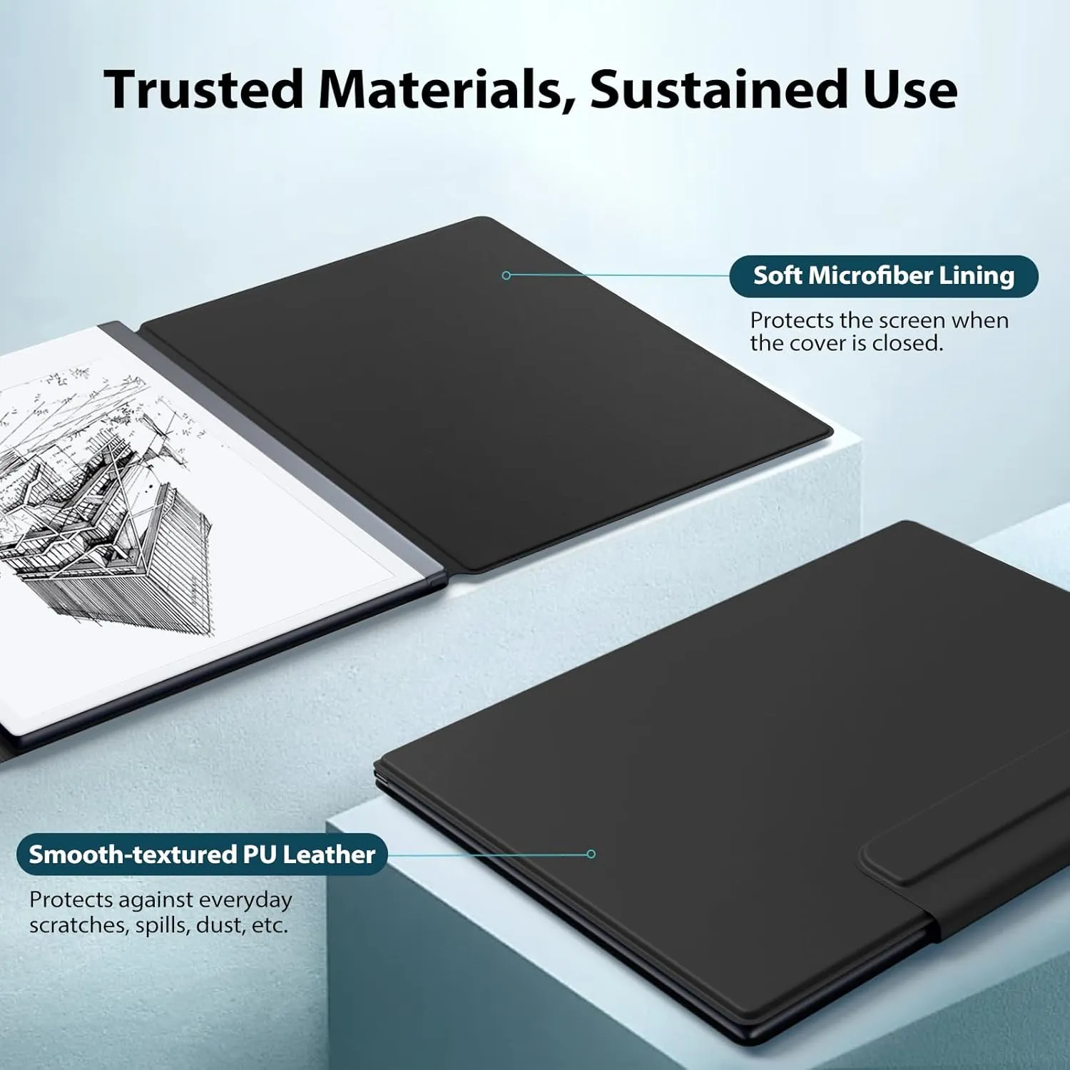 TiMOVO Case Compatible for Remarkable 2, Ultra-Thin Magnetic Case with Built-in Pen Holder, Lightweight Book Folio Cover Compatible with Remarkable 2 Paper Tablet 10.3" 2020 Released, Black
