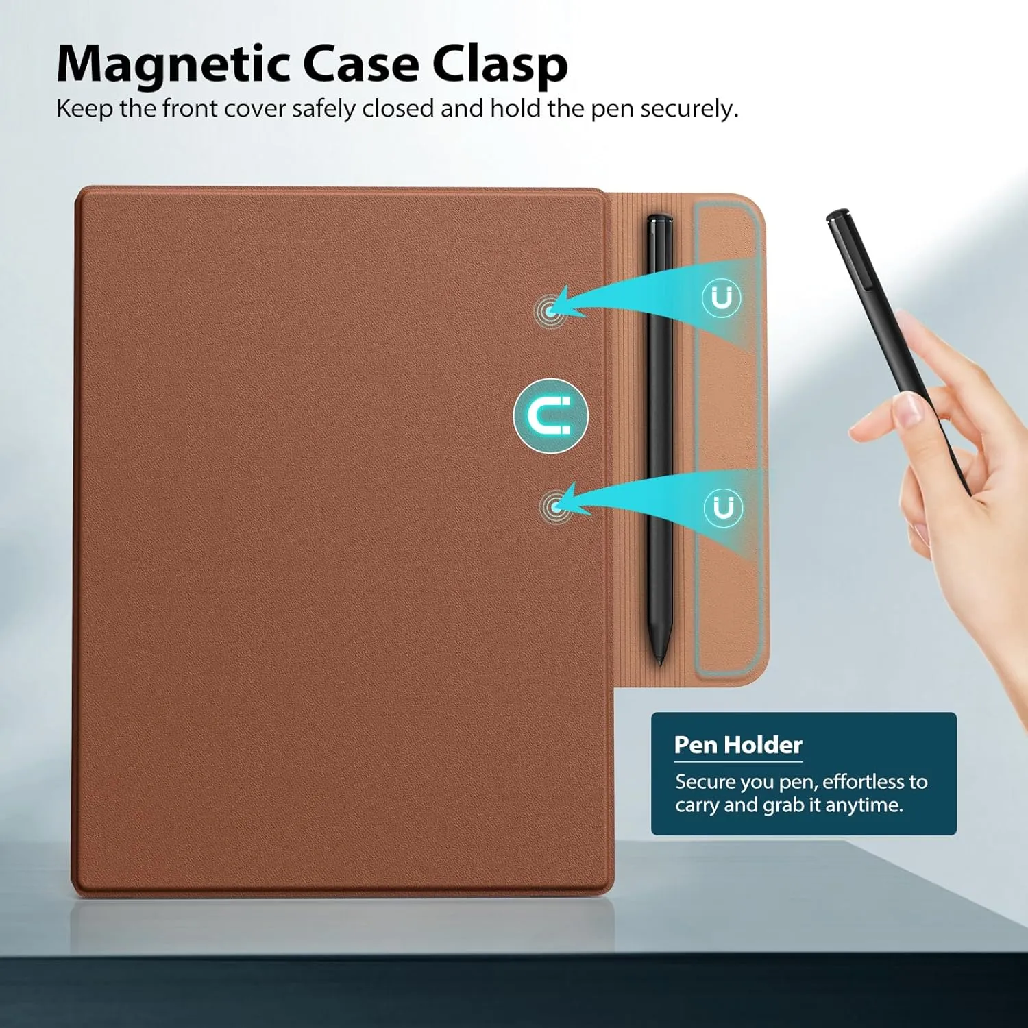 TiMOVO Case Compatible for Remarkable 2, Ultra-Thin Magnetic Case with Built-in Pen Holder, Lightweight Book Folio Cover Compatible with Remarkable 2 Paper Tablet 10.3" 2020 Released, Brown