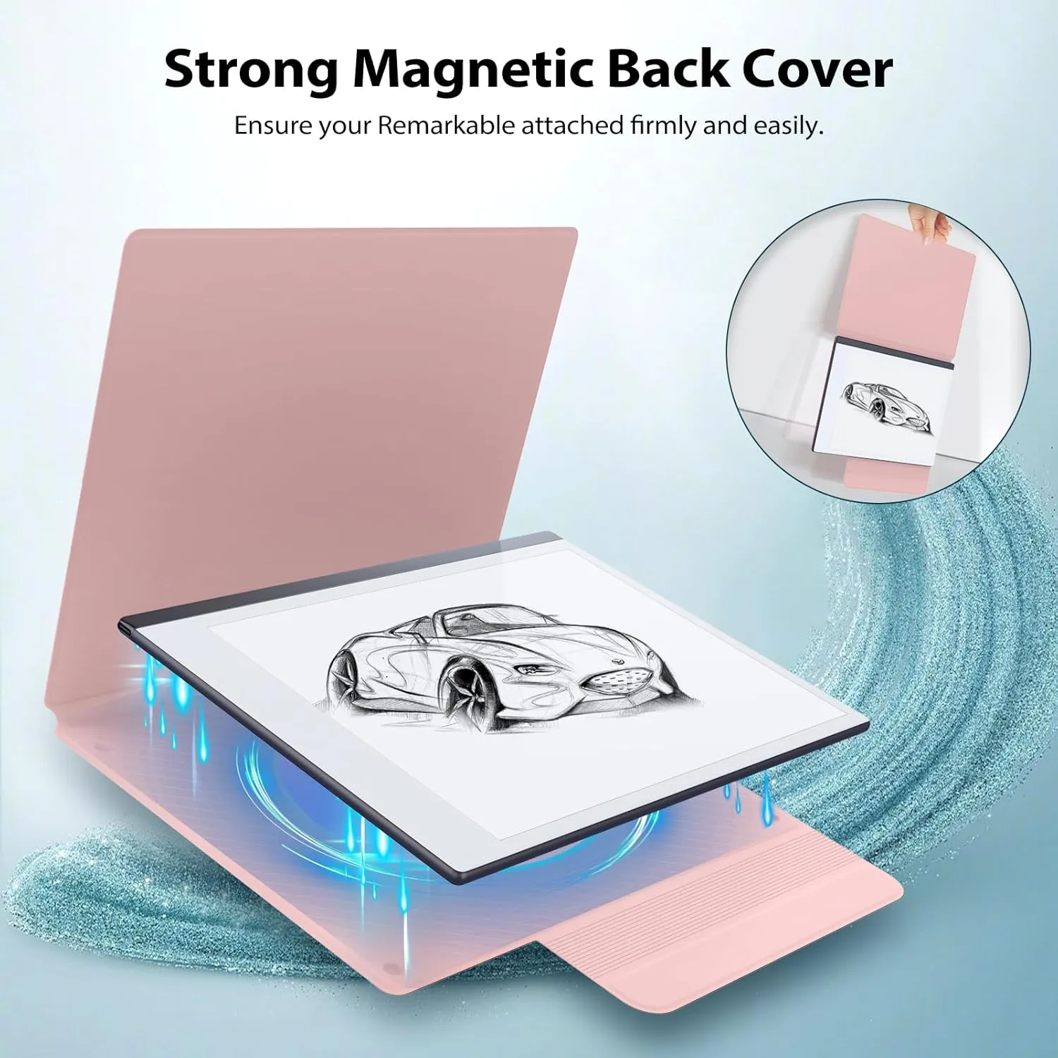 TiMOVO Case Compatible for Remarkable 2, Ultra-Thin Magnetic Case with Built-in Pen Holder, Lightweight Book Folio Cover Compatible with Remarkable 2 Paper Tablet 10.3" 2020 Released, Spring Pink