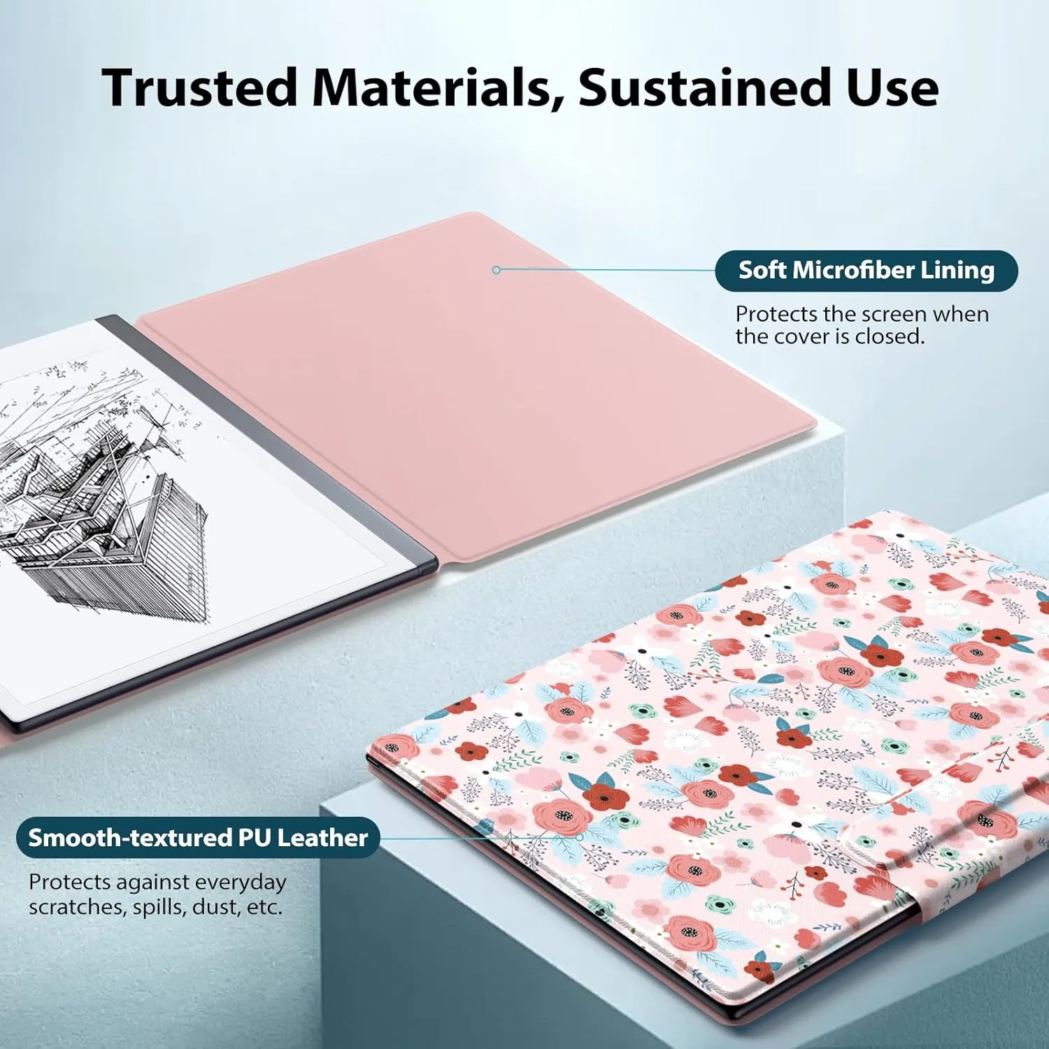 TiMOVO Case Compatible for Remarkable 2, Ultra-Thin Magnetic Case with Built-in Pen Holder, Lightweight Book Folio Cover Compatible with Remarkable 2 Paper Tablet 10.3" 2020 Released, Spring Pink