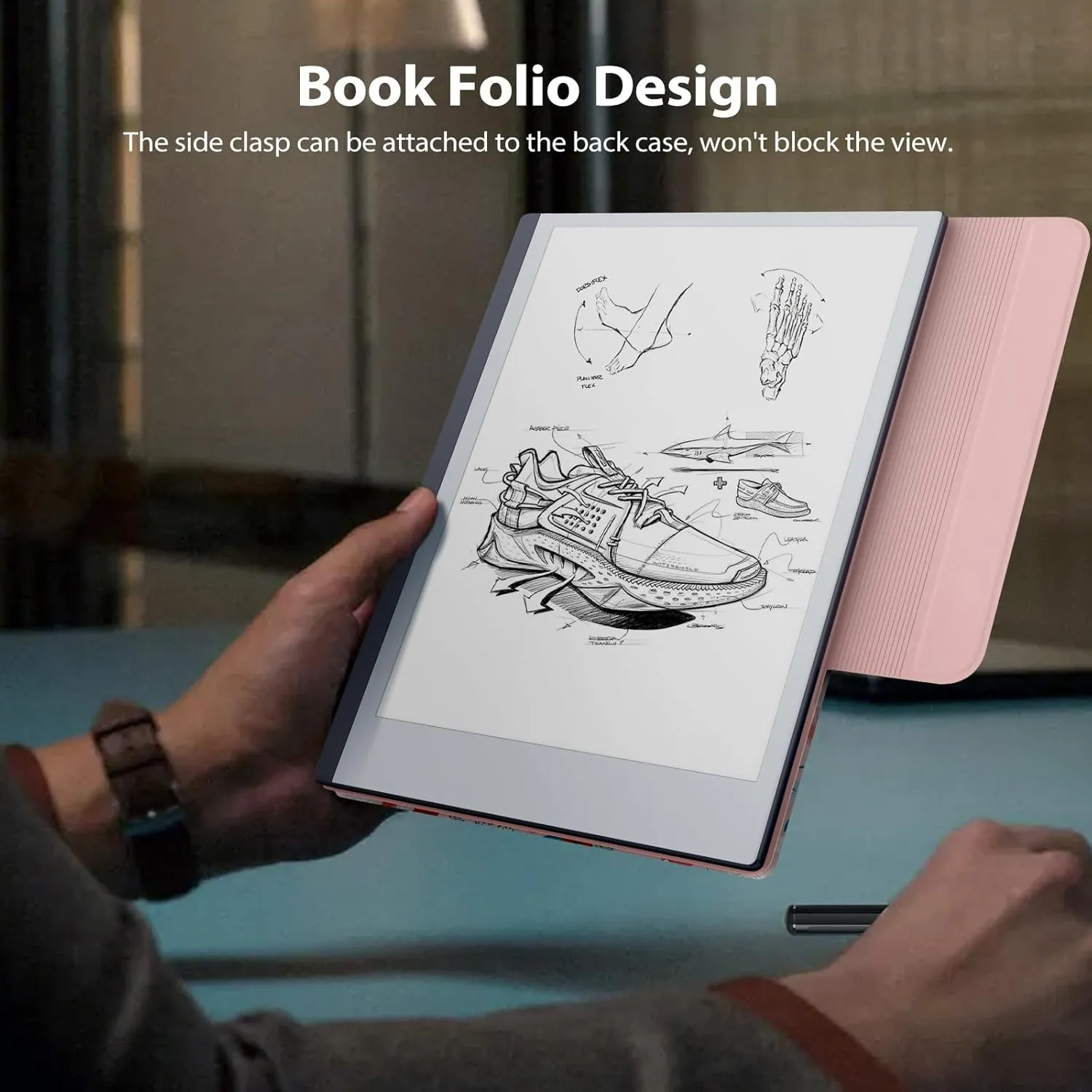 TiMOVO Case Compatible for Remarkable 2, Ultra-Thin Magnetic Case with Built-in Pen Holder, Lightweight Book Folio Cover Compatible with Remarkable 2 Paper Tablet 10.3" 2020 Released, Spring Pink