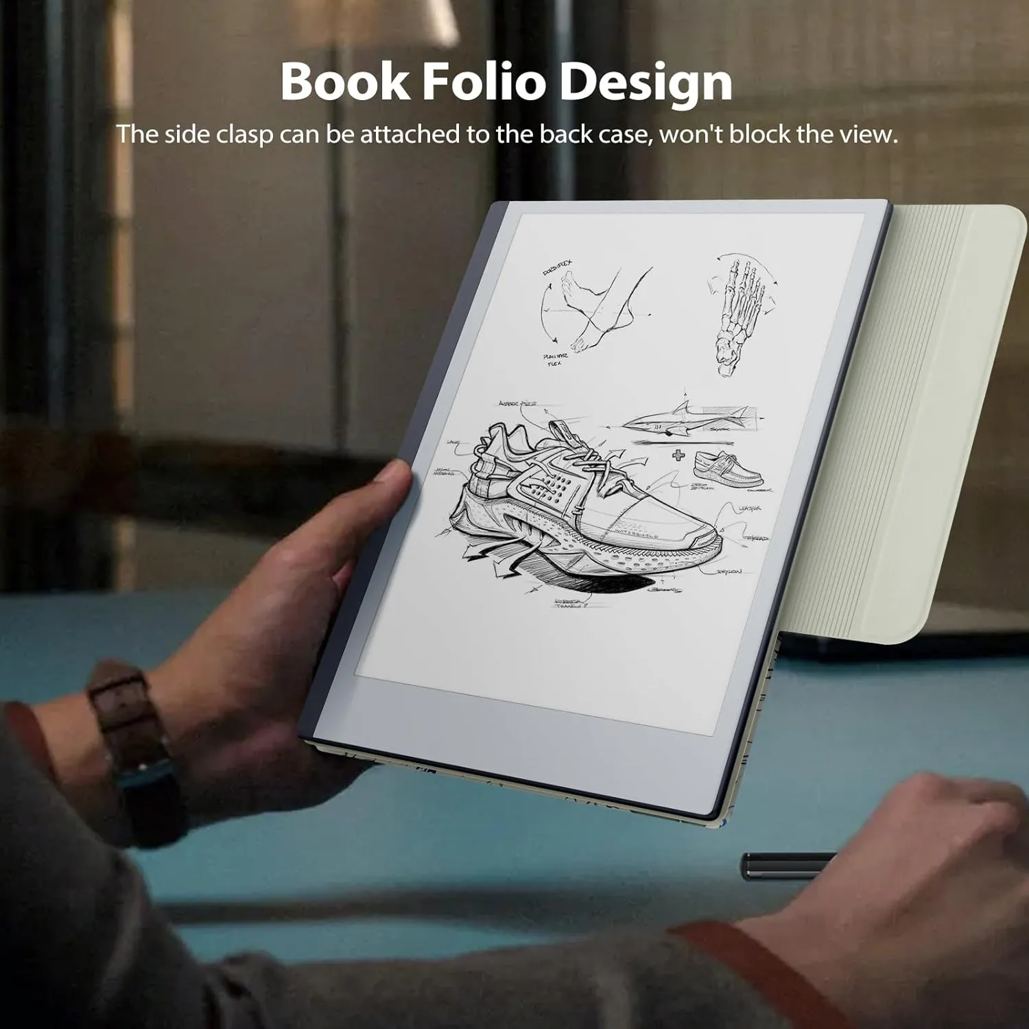 TiMOVO Case Compatible for Remarkable 2, Ultra-Thin Magnetic Case with Built-in Pen Holder, Lightweight Book Folio Cover Compatible with Remarkable 2 Paper Tablet 10.3" 2020 Released,White Blue Floral