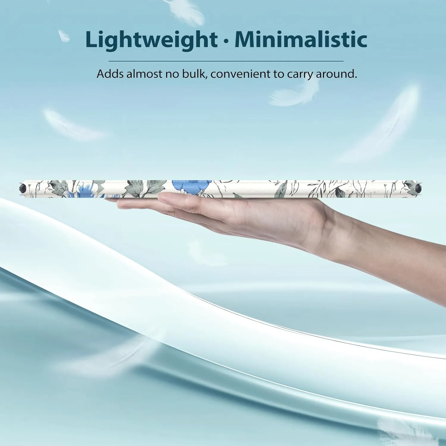 TiMOVO Case Compatible for Remarkable 2, Ultra-Thin Magnetic Case with Built-in Pen Holder, Lightweight Book Folio Cover Compatible with Remarkable 2 Paper Tablet 10.3" 2020 Released,White Blue Floral
