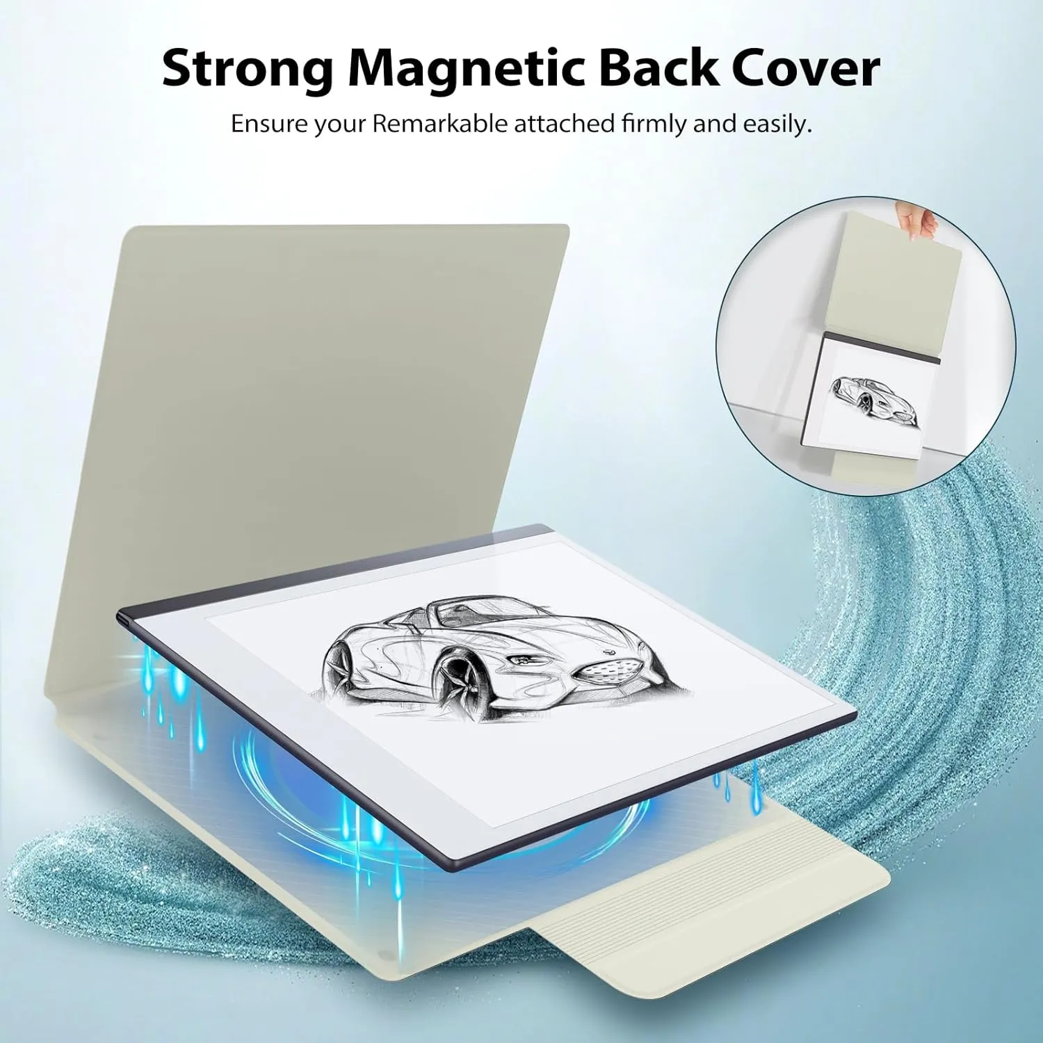 TiMOVO Case Compatible for Remarkable 2, Ultra-Thin Magnetic Case with Built-in Pen Holder, Lightweight Book Folio Cover Compatible with Remarkable 2 Paper Tablet 10.3" 2020 Released,White Blue Floral
