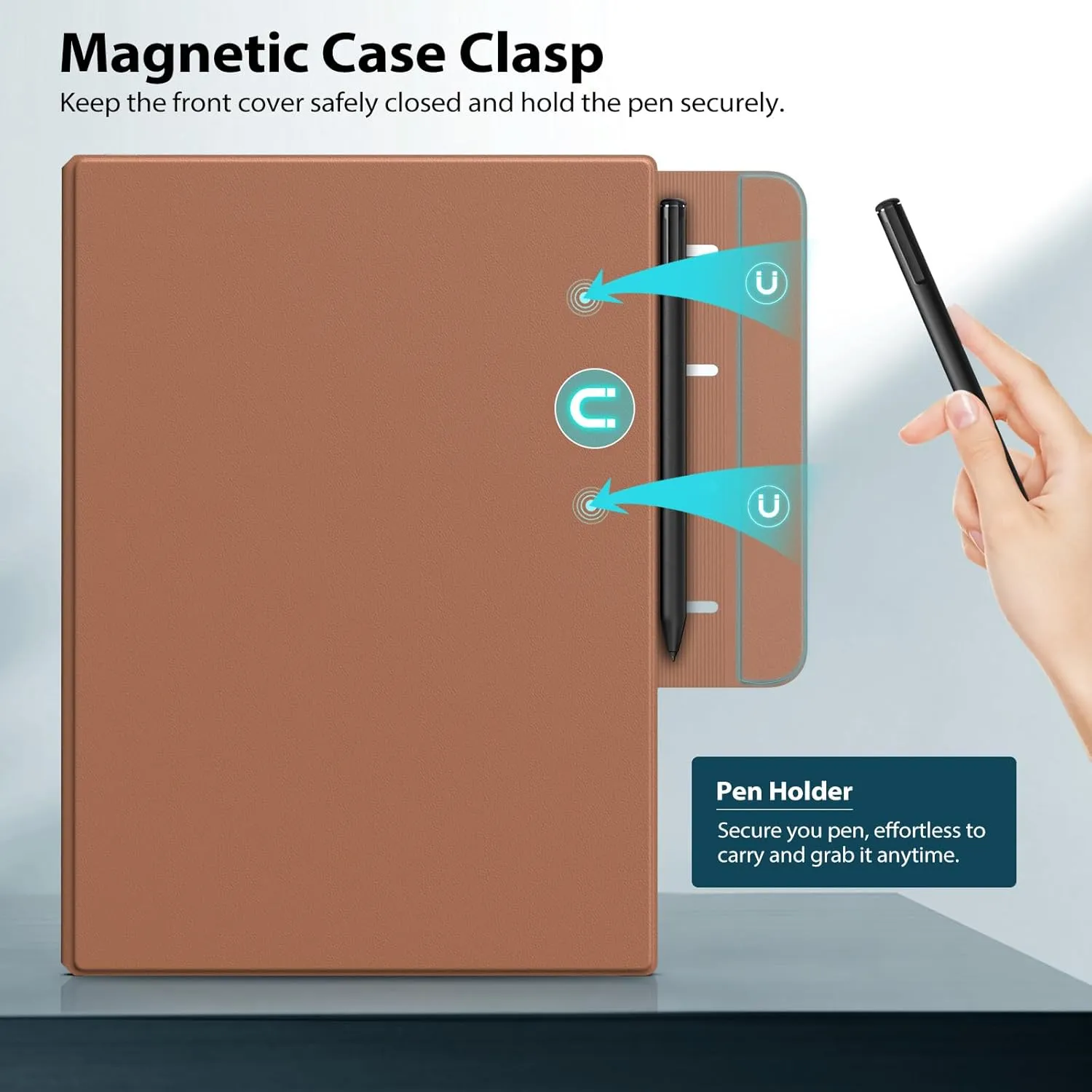 TiMOVO Magnetic Case for Remarkable Paper Pro 11.8 Inch 2024, Lightweight Book Folio Cover with Buckle Pen Clasp for Remarkable Paper Pro Color Tablet, Support Auto Wake/Sleep, Brown