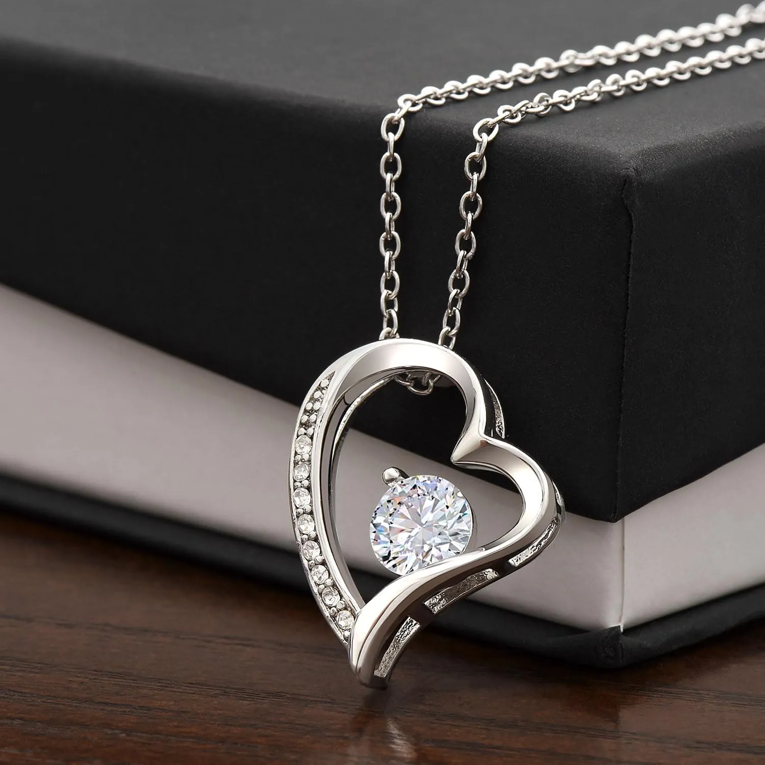 To My Beautiful Mom Necklace For Mothers Day, Birthday Gift for Mom Eternal Hope 14k 18k White Yellow Gold Finish Necklace Customized Name Jewelry Gift Necklace with Box Message