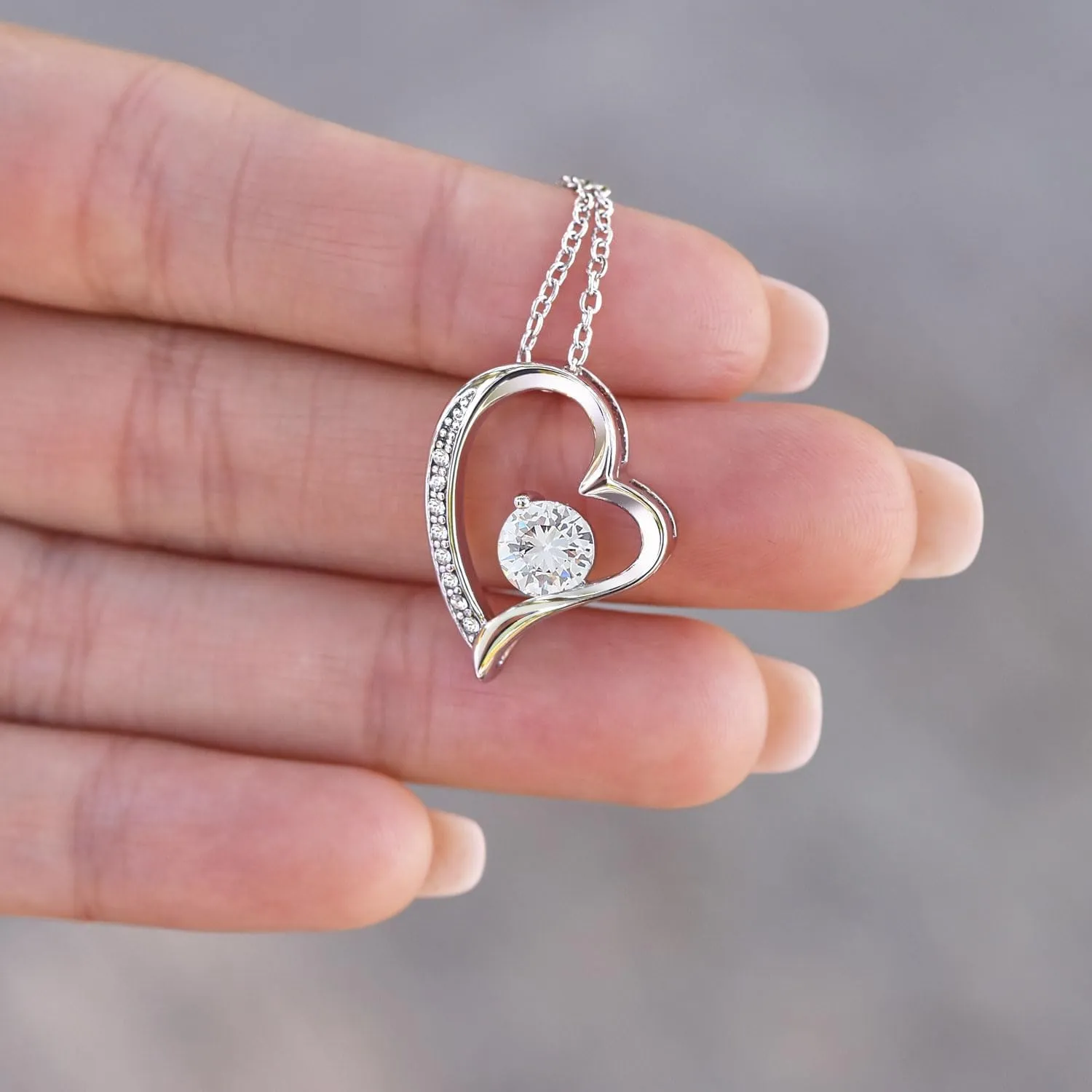 To My Beautiful Mom Necklace For Mothers Day, Birthday Gift for Mom Eternal Hope 14k 18k White Yellow Gold Finish Necklace Customized Name Jewelry Gift Necklace with Box Message