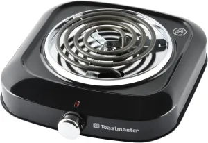 Toastmaster Single Burner with Coil Top, Black