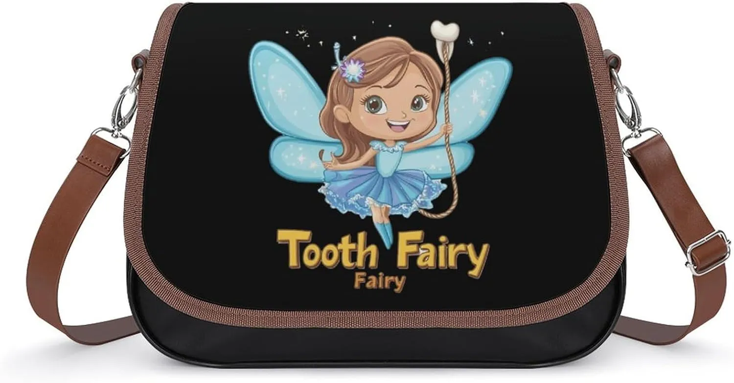 Tooth Fairy Crossbody Bags for Women Leather Tote Bag Handbag Purse for Work Travel