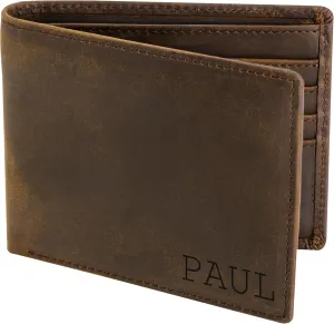 Top Grain Leather Wallet for Men | Ultra Strong Stitching | Handcrafted Argentinian Leather | RFID Blocking | Slim and Stylish Bifold Wallet with Center Flap ID Window | Extra Capacity Billfold with 14 Card Slots