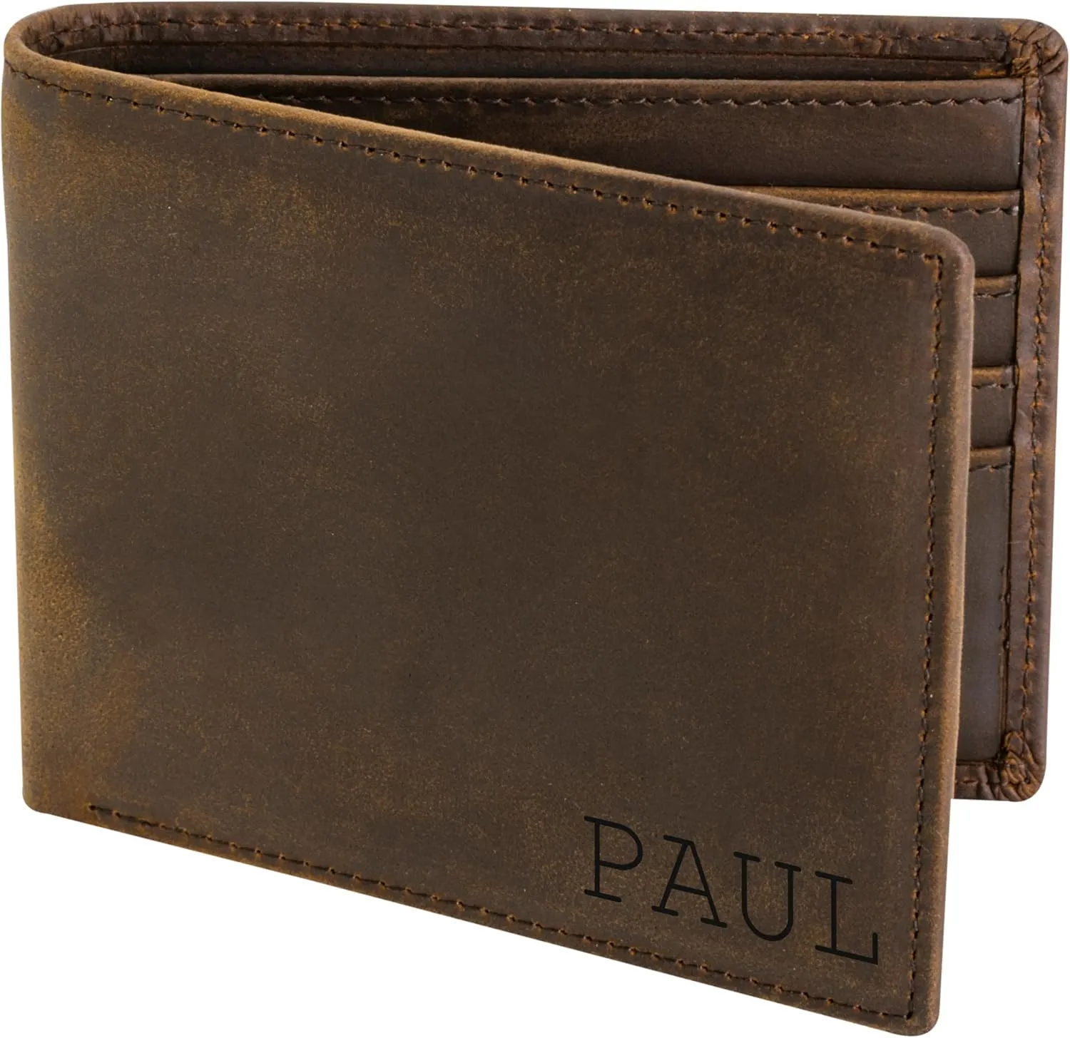 Top Grain Leather Wallet for Men | Ultra Strong Stitching | Handcrafted Argentinian Leather | RFID Blocking | Slim and Stylish Bifold Wallet with Center Flap ID Window | Extra Capacity Billfold with 14 Card Slots