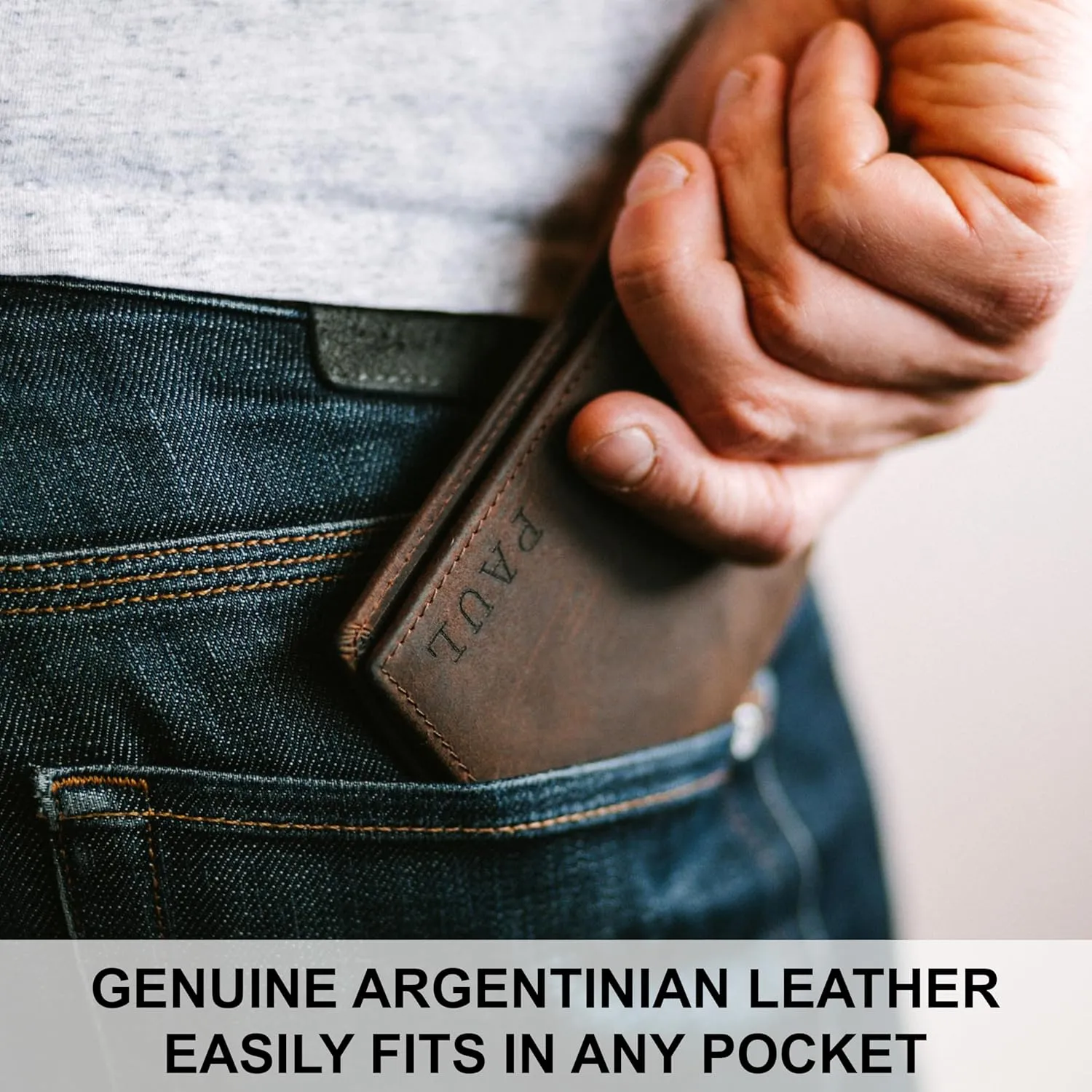 Top Grain Leather Wallet for Men | Ultra Strong Stitching | Handcrafted Argentinian Leather | RFID Blocking | Slim and Stylish Bifold Wallet with Center Flap ID Window | Extra Capacity Billfold with 14 Card Slots
