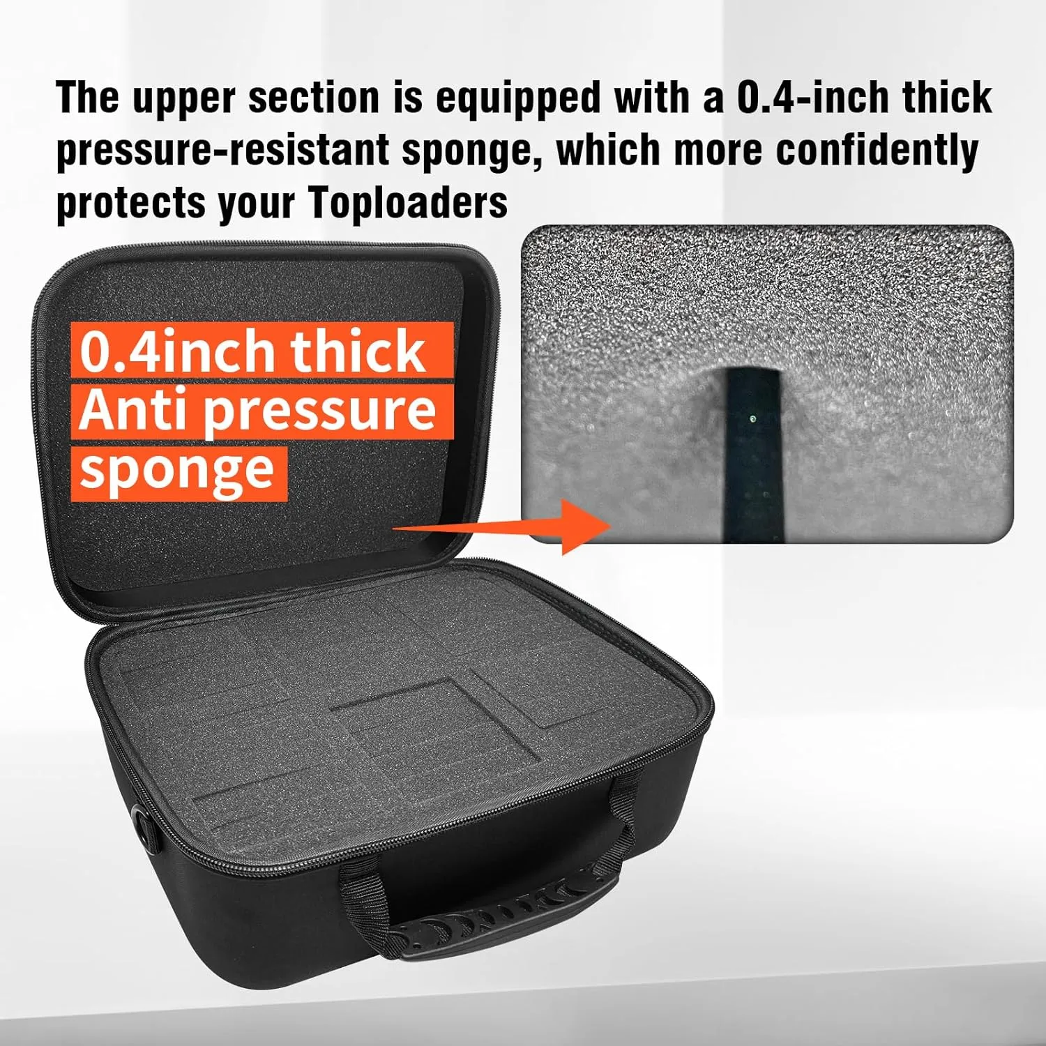 Toploader Storage Box - Holds 300 35pt Toploaders, Rigid Card Holder Storage for Trading & Sports Cards, Removable Thick Foam Slots