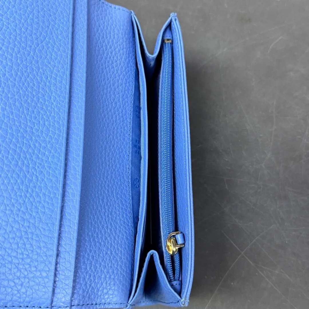 Tory Burch Leather Long Wallet ,Blue