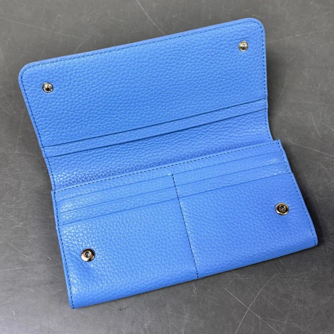 Tory Burch Leather Long Wallet ,Blue