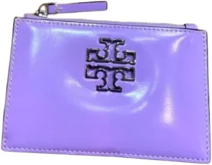 Tory Burch Women's Britten Patent Zip Card Case (Lavender)