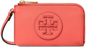 Tory Burch Women's Ella Bio Vegan Leather Zip Card Case Wristlet Wallet (Coral Crush)