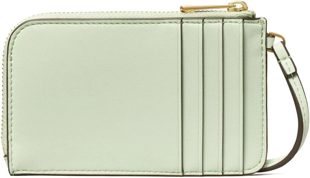 Tory Burch Women's Ella Bio Vegan Leather Zip Card Case Wristlet Wallet (Meadow Mist)
