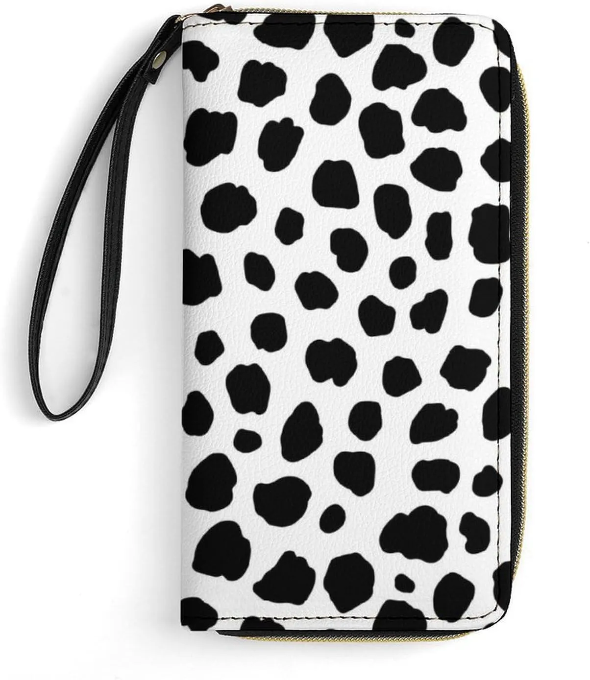 TQD Dalmatian Dog Skin Womens PU Leather Long Purse Wallet with Card Slots Wristlet Handbags