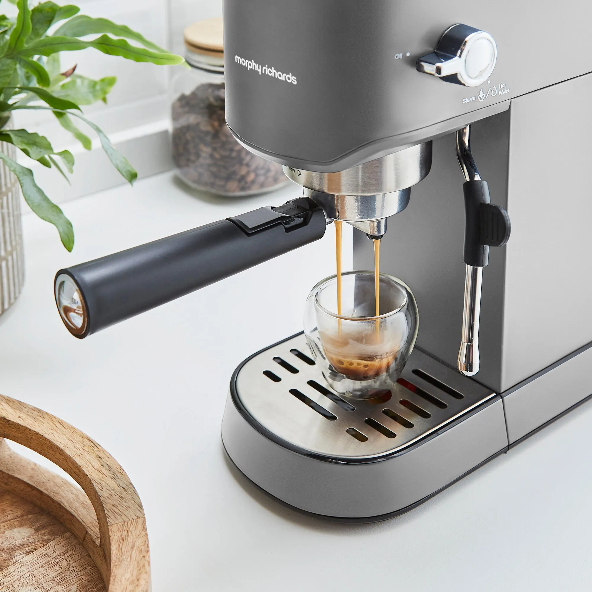Traditional Compact Pump Espresso Machine - Grey