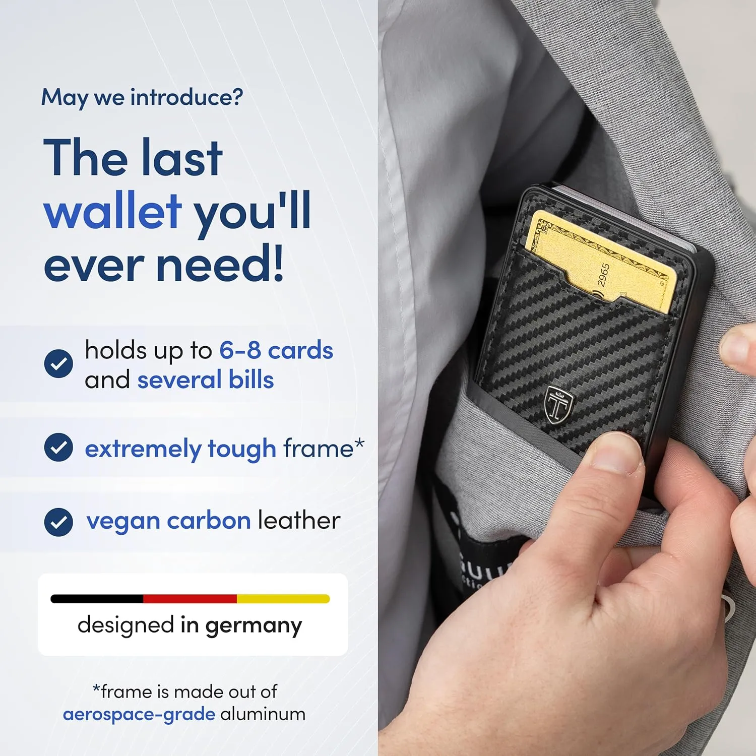 TRAVANDO Swype AirTag* Slim Wallet for Men Metal RFID Blocking Mens Wallet Card Case