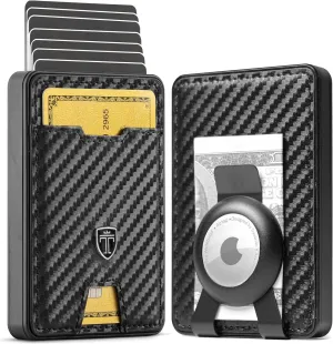 TRAVANDO Swype AirTag* Slim Wallet for Men Metal RFID Blocking Mens Wallet Card Case