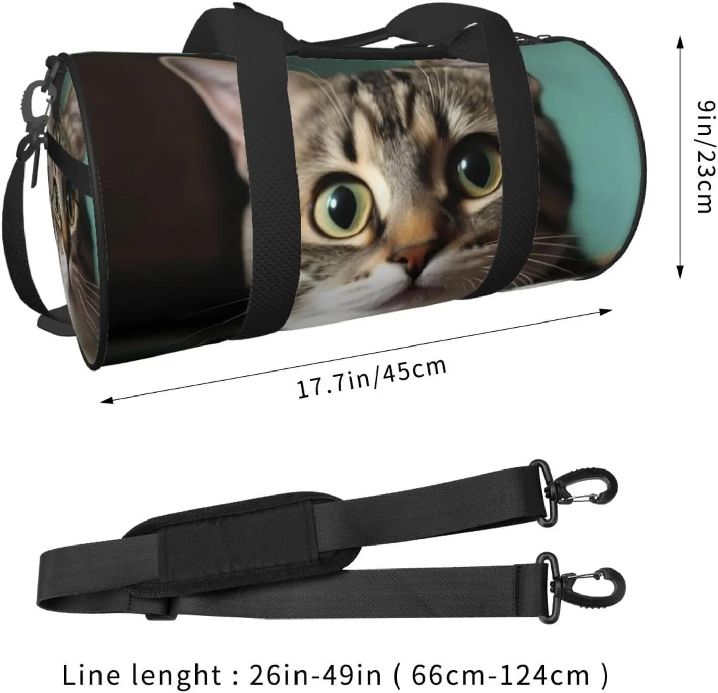 Travel Bag For Women,A Curious Cat Print Personal Item Duffle Bags,Weekend Travel Duffel Tote Bag,Travel Sport Gym Bag For Men,Airplane Travel Essentials For Flying