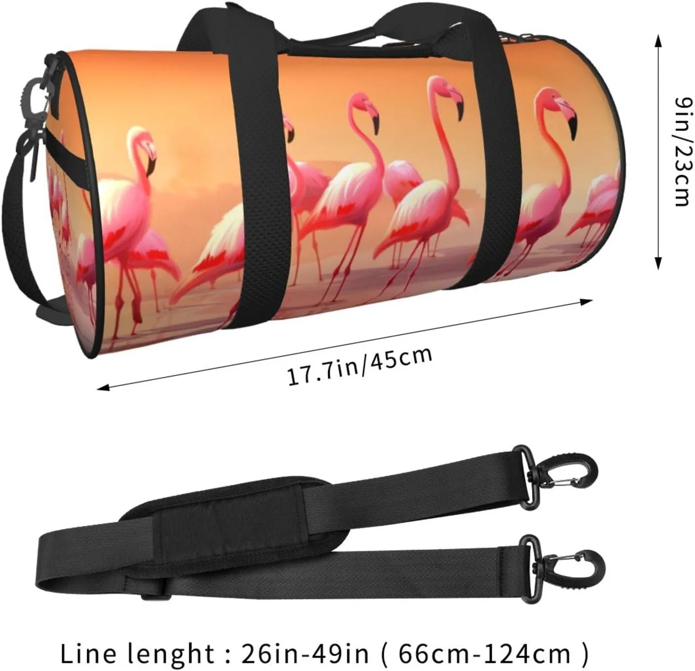 Travel Bag For Women,A Flock Of Flamingos Print Personal Item Duffle Bags,Weekend Travel Duffel Tote Bag,Travel Sport Gym Bag For Men,Airplane Travel Essentials For Flying