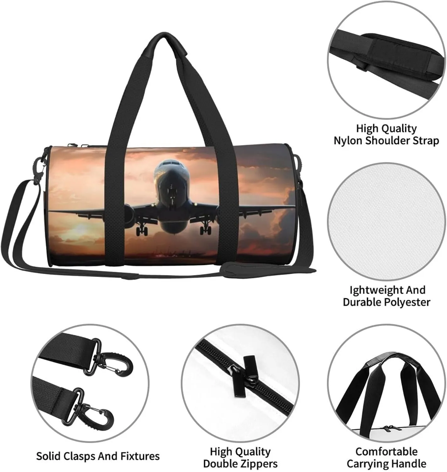 Travel Bag For Women,Airplane Art Print Personal Item Duffle Bags,Weekend Travel Duffel Tote Bag,Travel Sport Gym Bag For Men,Airplane Travel Essentials For Flying