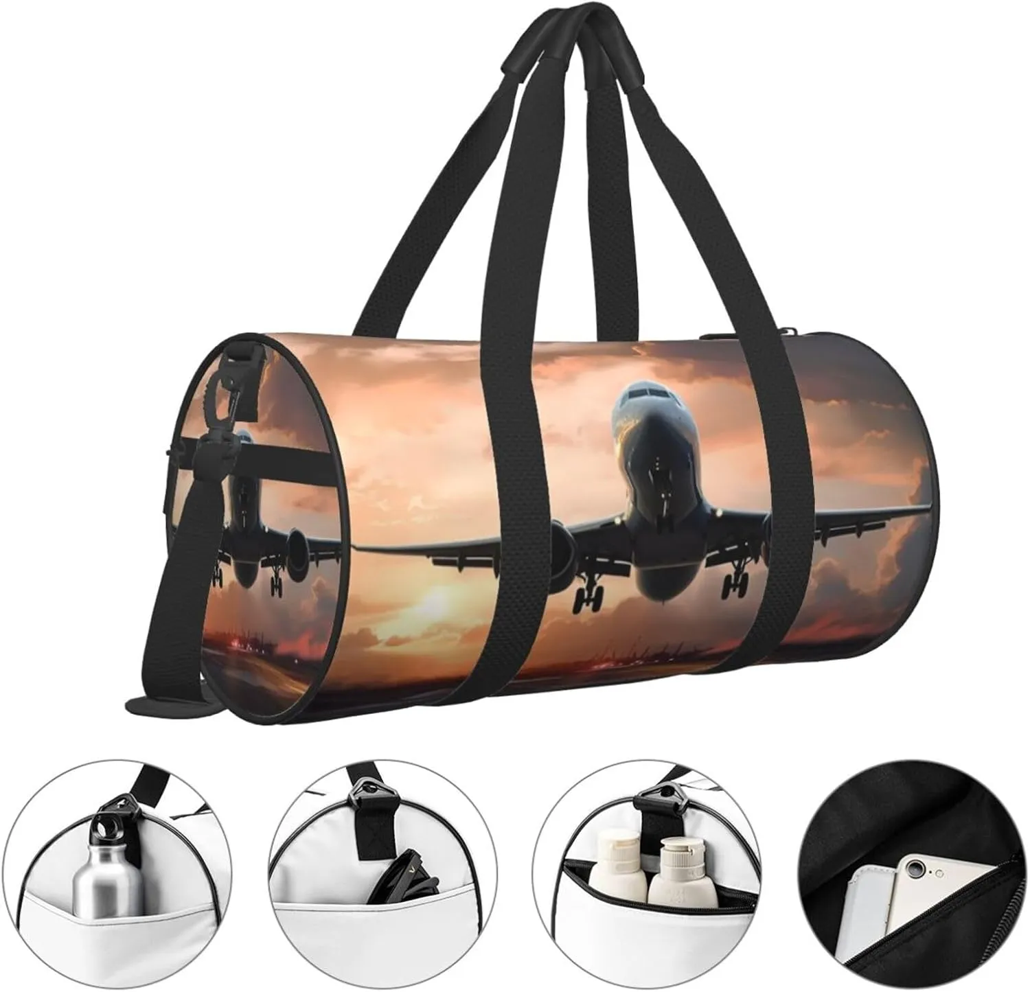 Travel Bag For Women,Airplane Art Print Personal Item Duffle Bags,Weekend Travel Duffel Tote Bag,Travel Sport Gym Bag For Men,Airplane Travel Essentials For Flying